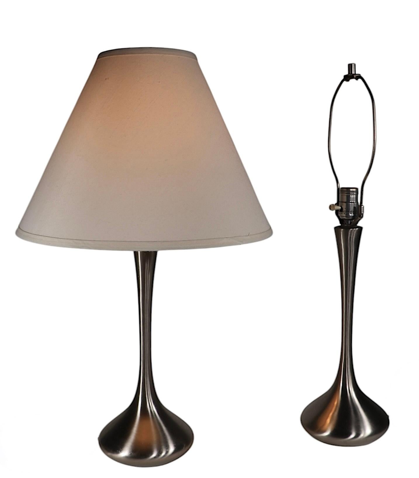 Pr. A Space Age Bill Curry für Laurel Table  Lampen in Original-Silberausführung H-929 im Angebot 4