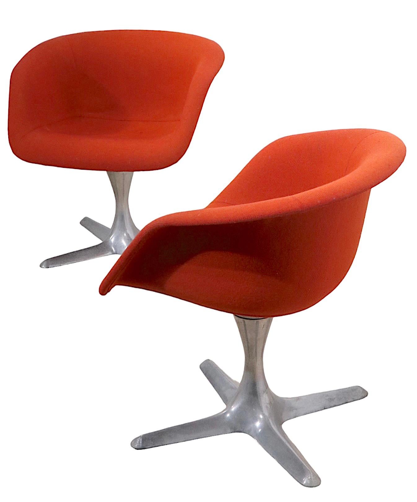 20th Century Pr. Swivel Chairs by Hugh Acton for Burke Acton, circa 1960s For Sale