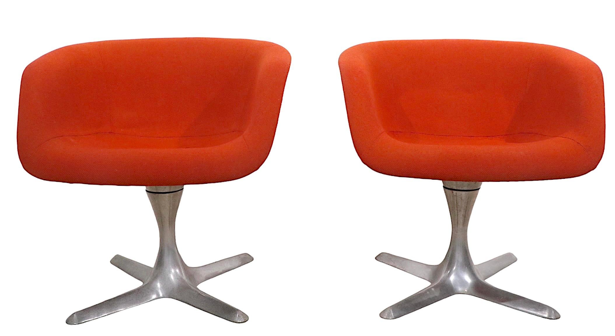 Pr. Swivel Chairs by Hugh Acton for Burke Acton, circa 1960s For Sale 1