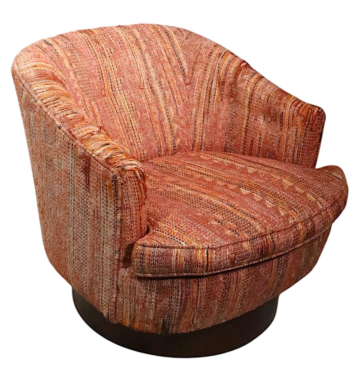 Pr Swivel Tub Chairs after Baughman c. 1970's. 6