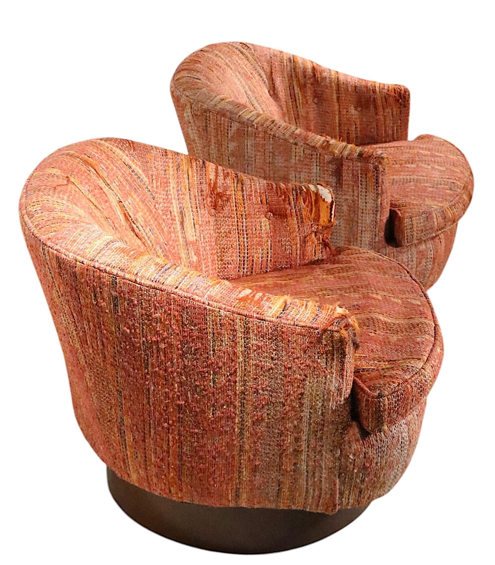 American Pr Swivel Tub Chairs after Baughman c. 1970's.