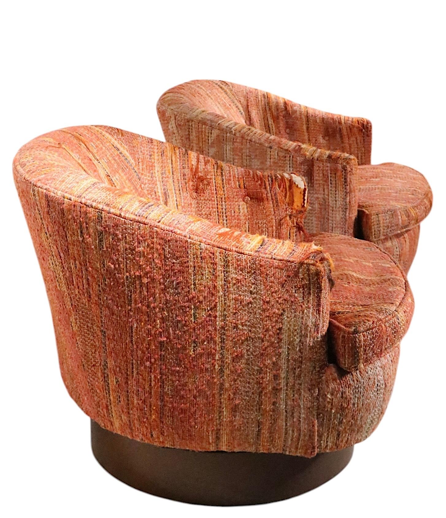 Pr Swivel Tub Chairs after Baughman c. 1970's. 1