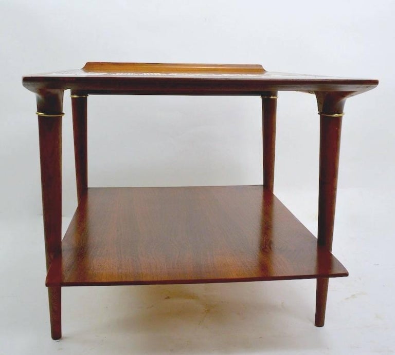 Pair of Tile and Wood End Tables by Lane Furniture Company at 1stDibs