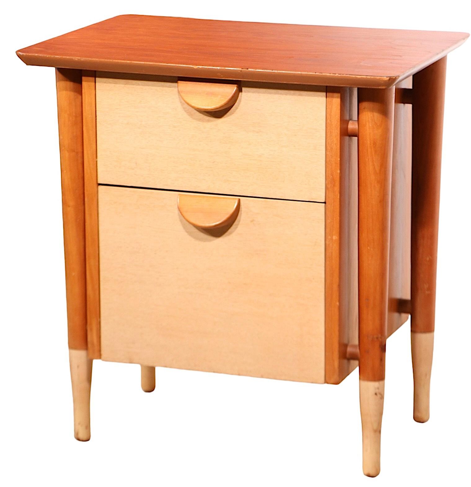 Pr. Two Tone Mid Century Night Tables by Basic Witz c. 1950's For Sale 2