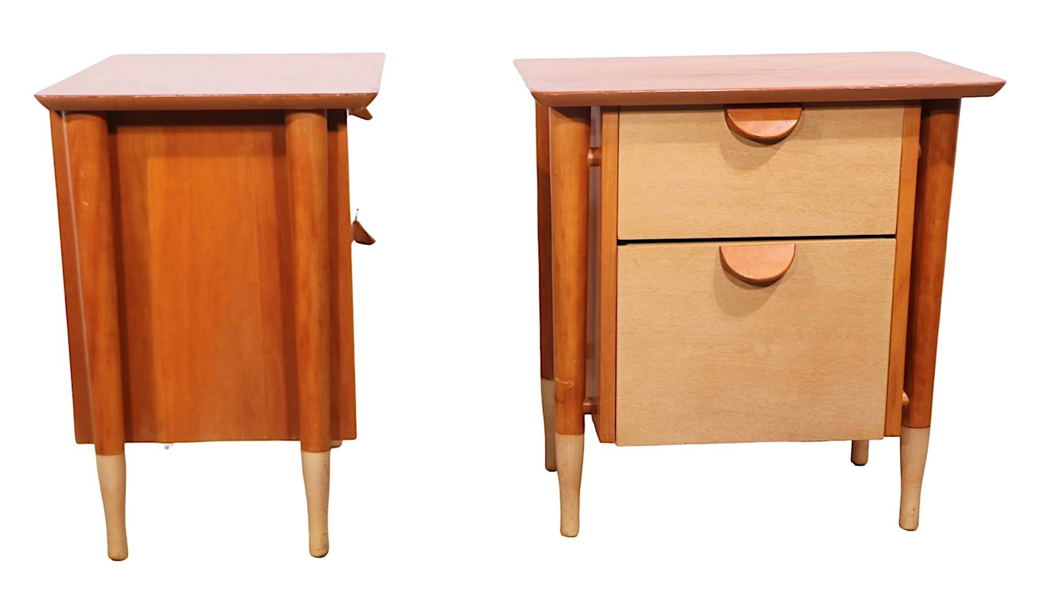 Pr. Two Tone Mid Century Night Tables by Basic Witz c. 1950's For Sale 6