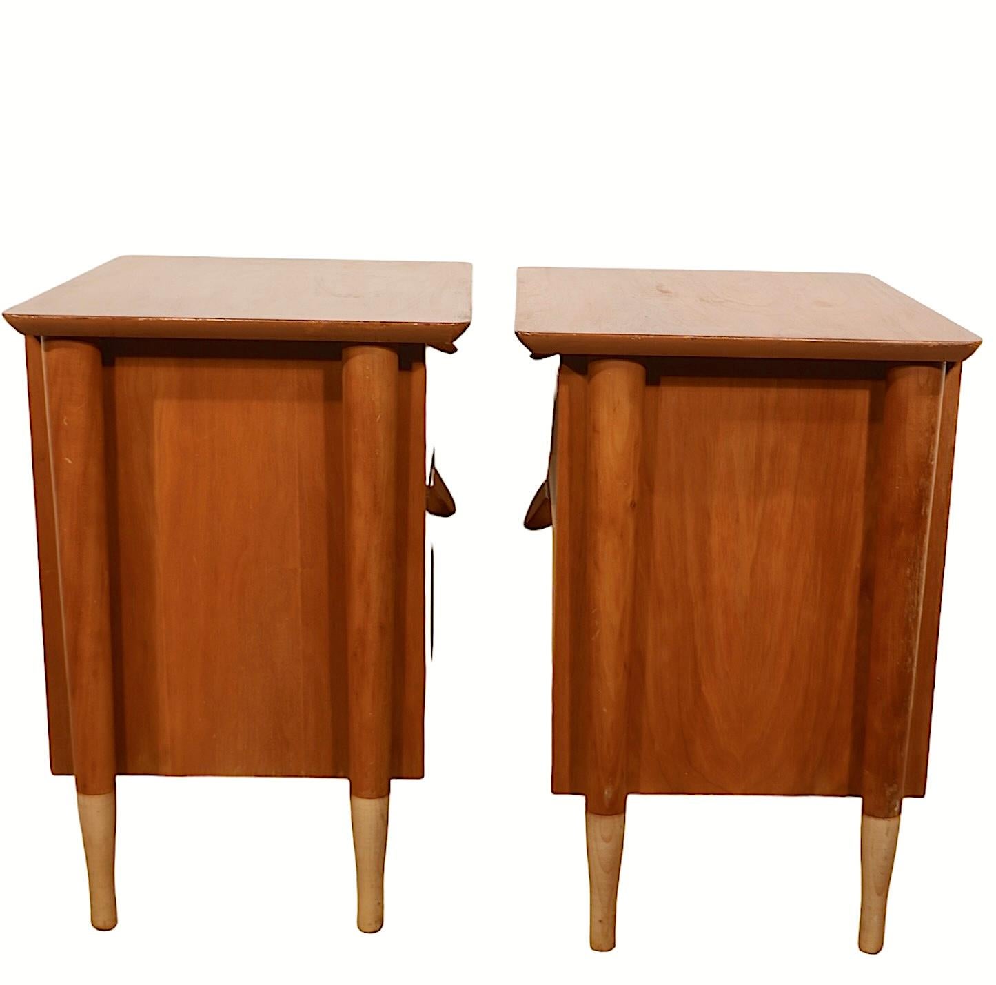 Mid-Century Modern Pr. Two Tone Mid Century Night Tables by Basic Witz c. 1950's For Sale