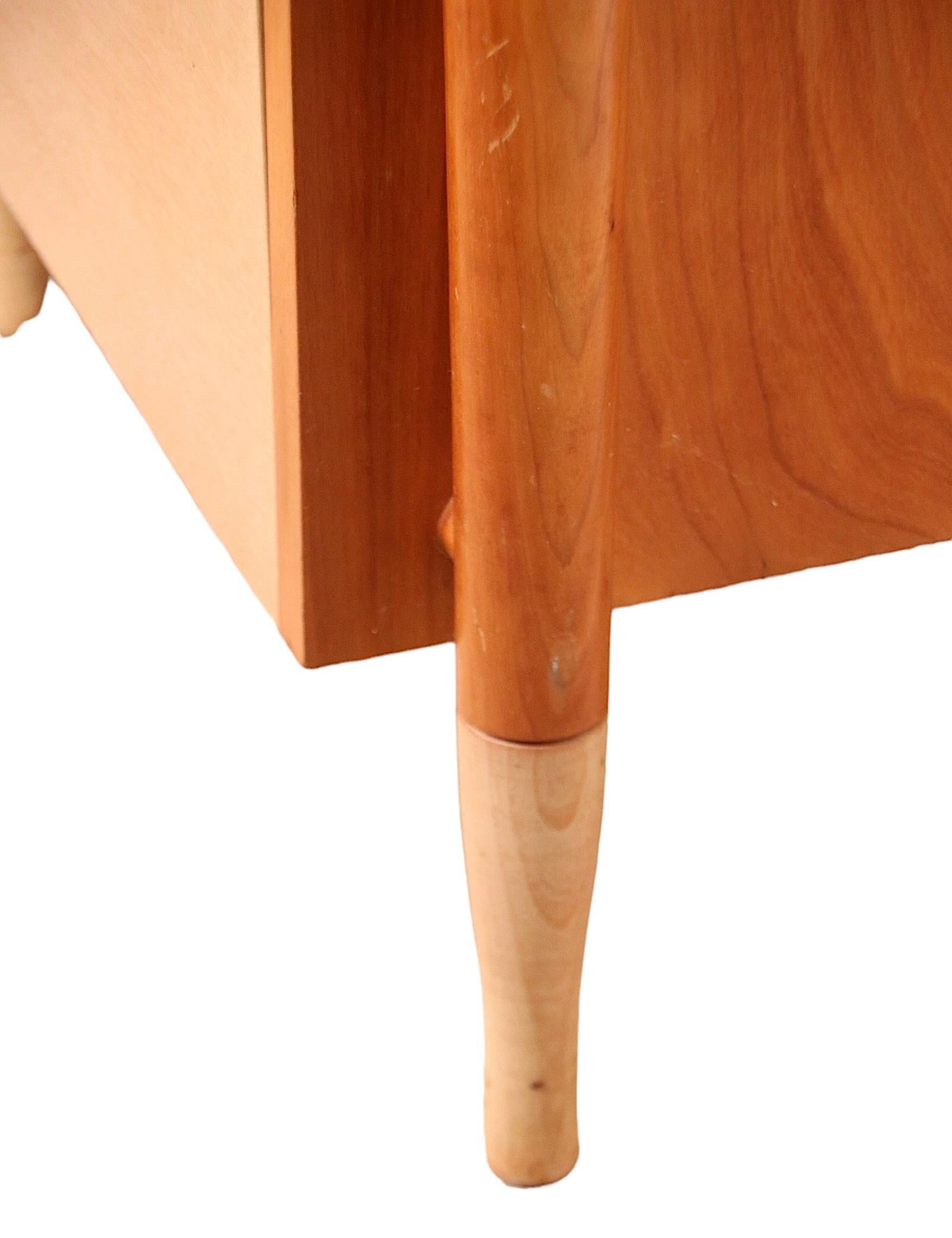 Pr. Two Tone Mid Century Night Tables by Basic Witz c. 1950's In Good Condition For Sale In New York, NY