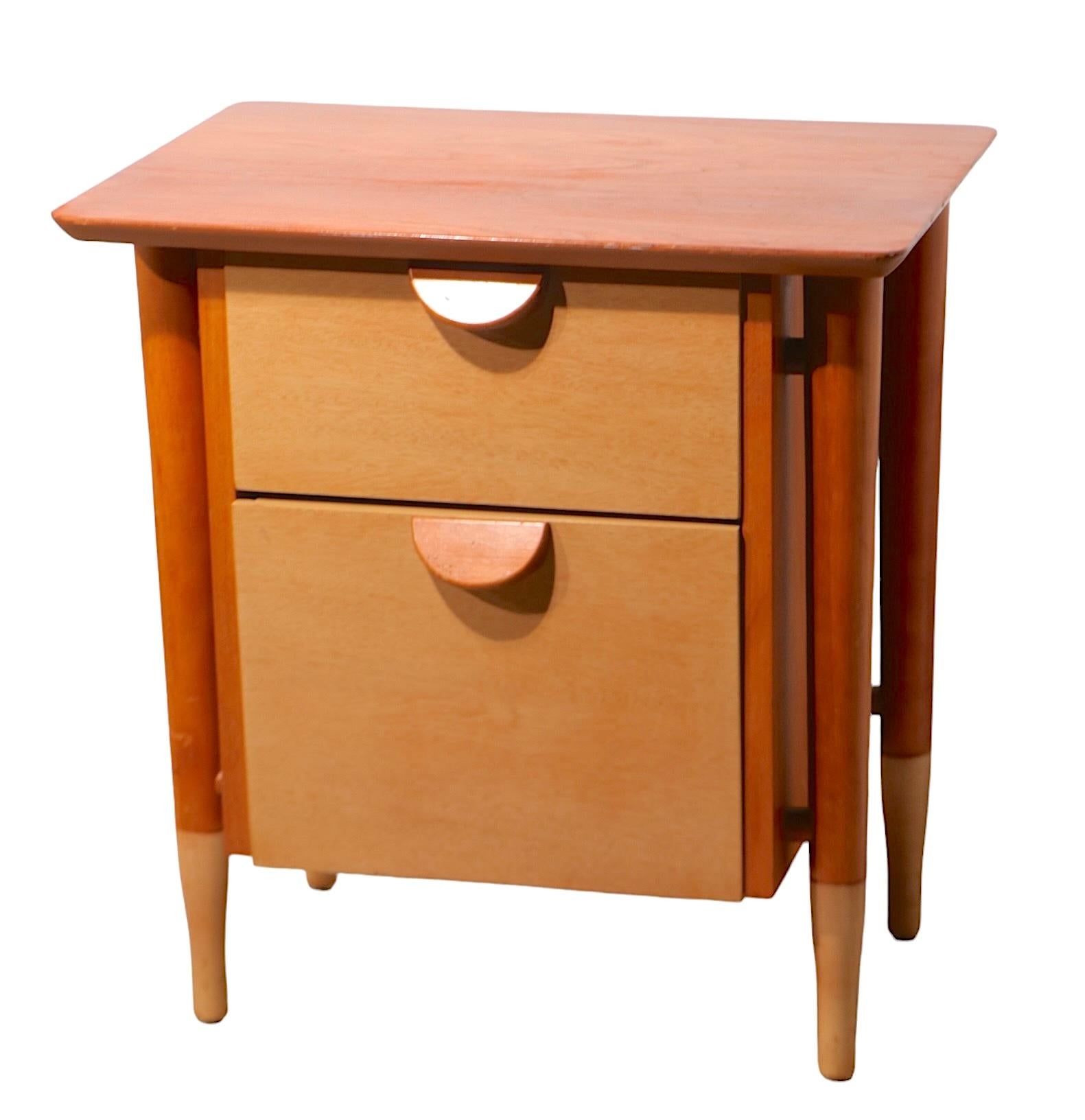 20th Century Pr. Two Tone Mid Century Night Tables by Basic Witz c. 1950's For Sale