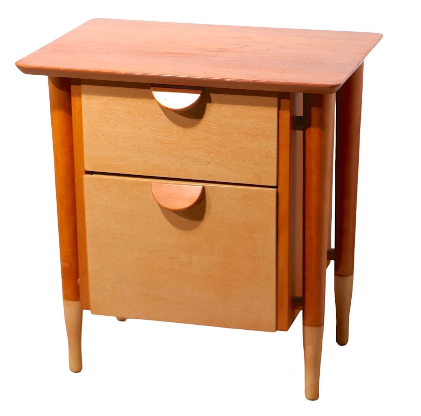 Wood Pr. Two Tone Mid Century Night Tables by Basic Witz c. 1950's For Sale