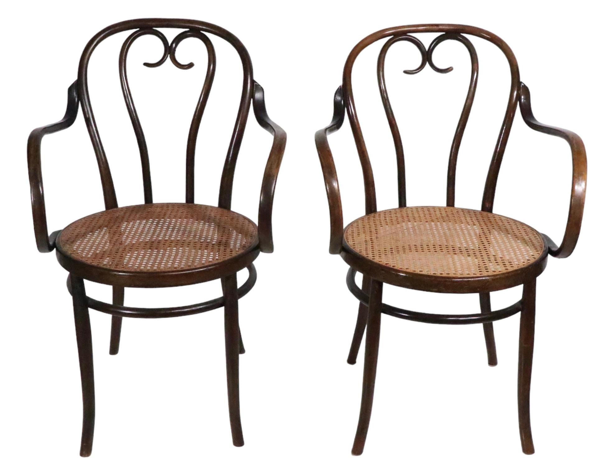 Pr. Vienesse Secessionist Thonet Bentwood  Cafe Bistro Dining  Arm Chairs  5