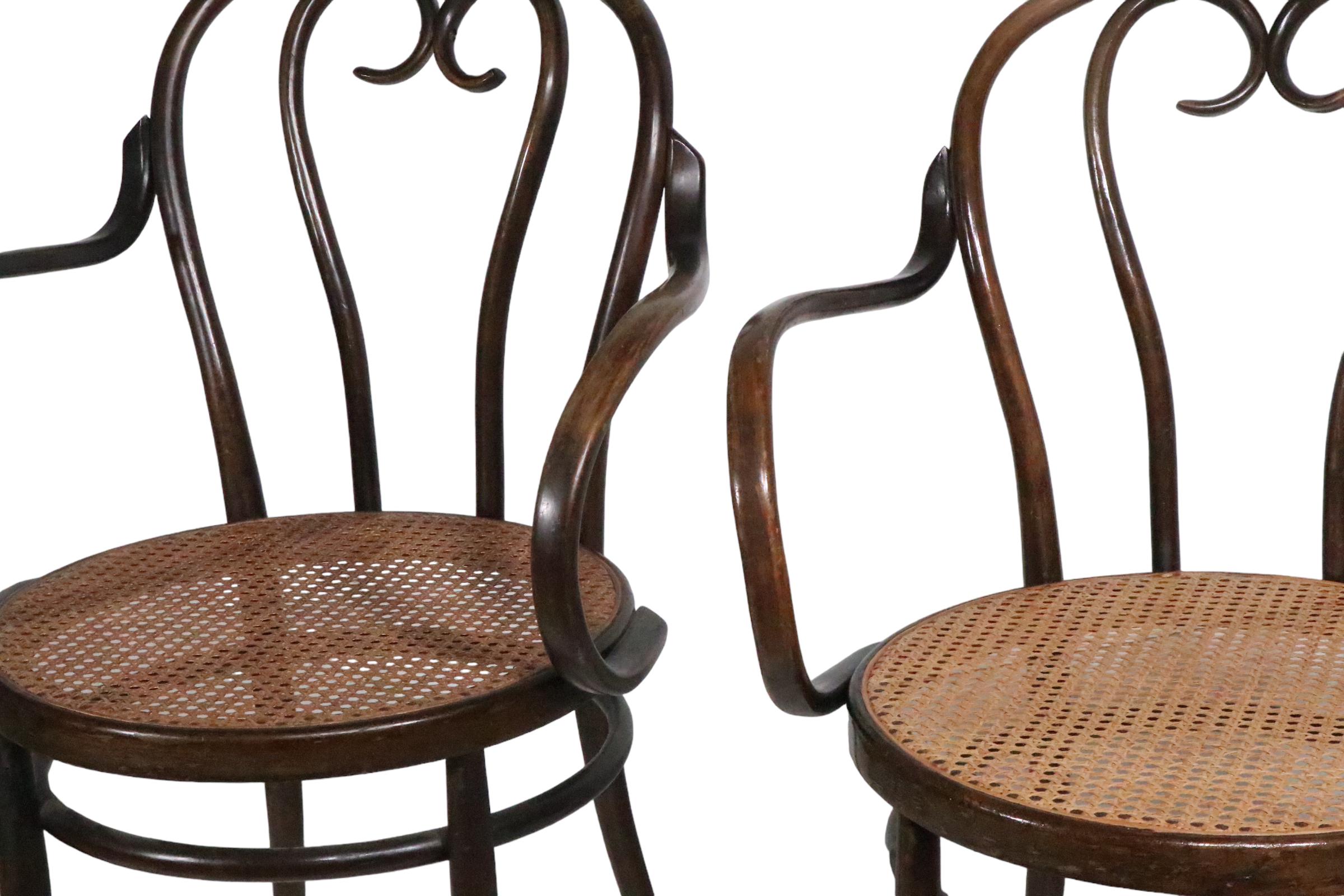 Vienna Secession Pr. Vienesse Secessionist Thonet Bentwood  Cafe Bistro Dining  Arm Chairs 