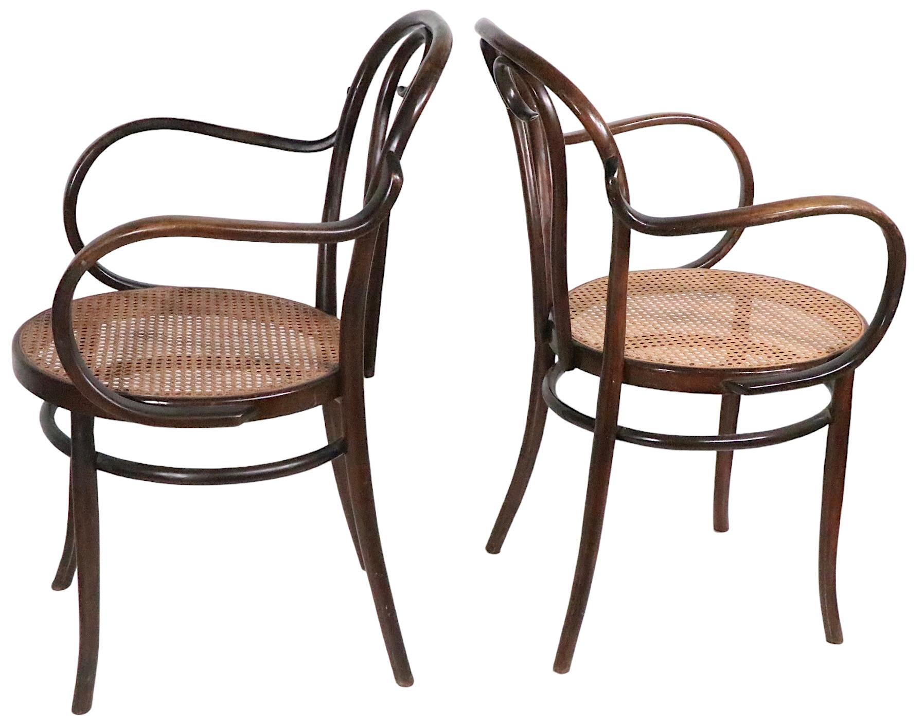 Pr. Vienesse Secessionist Thonet Bentwood  Cafe Bistro Dining  Arm Chairs  1