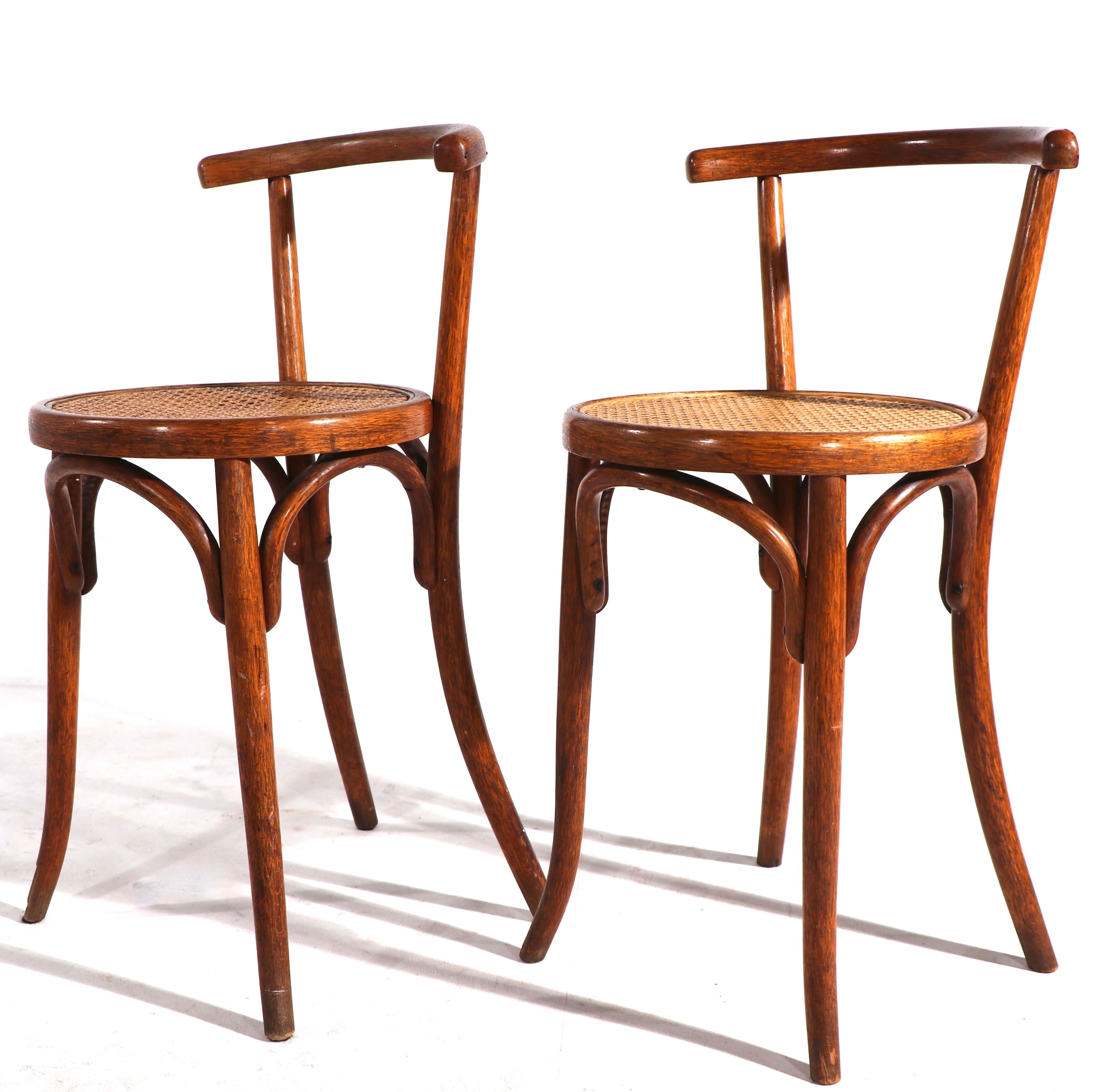 Pr. Vienna Secessionist Bentwood Stools, Chairs by Fischel 3