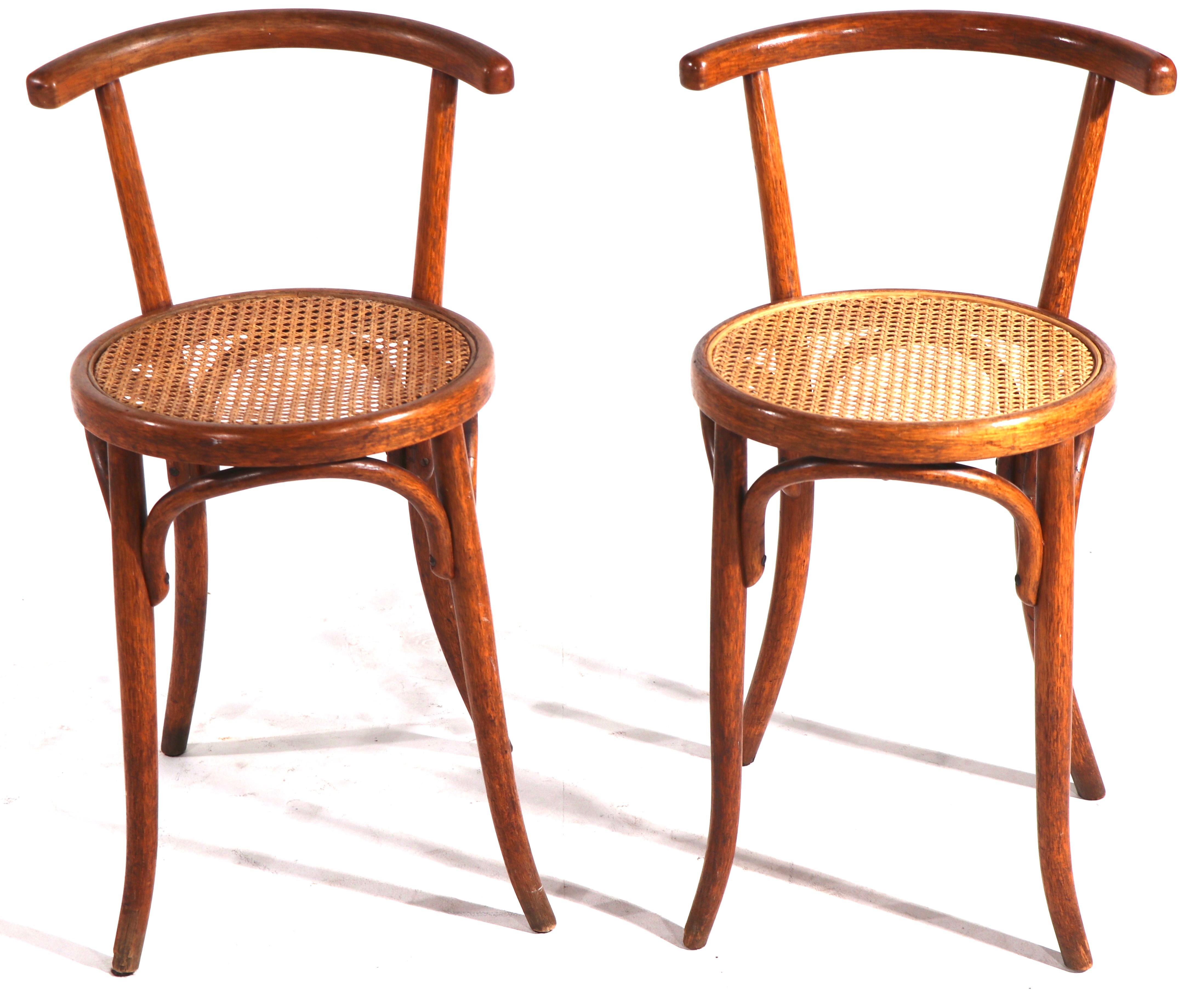 Pr. Vienna Secessionist Bentwood Stools, Chairs by Fischel In Good Condition In New York, NY