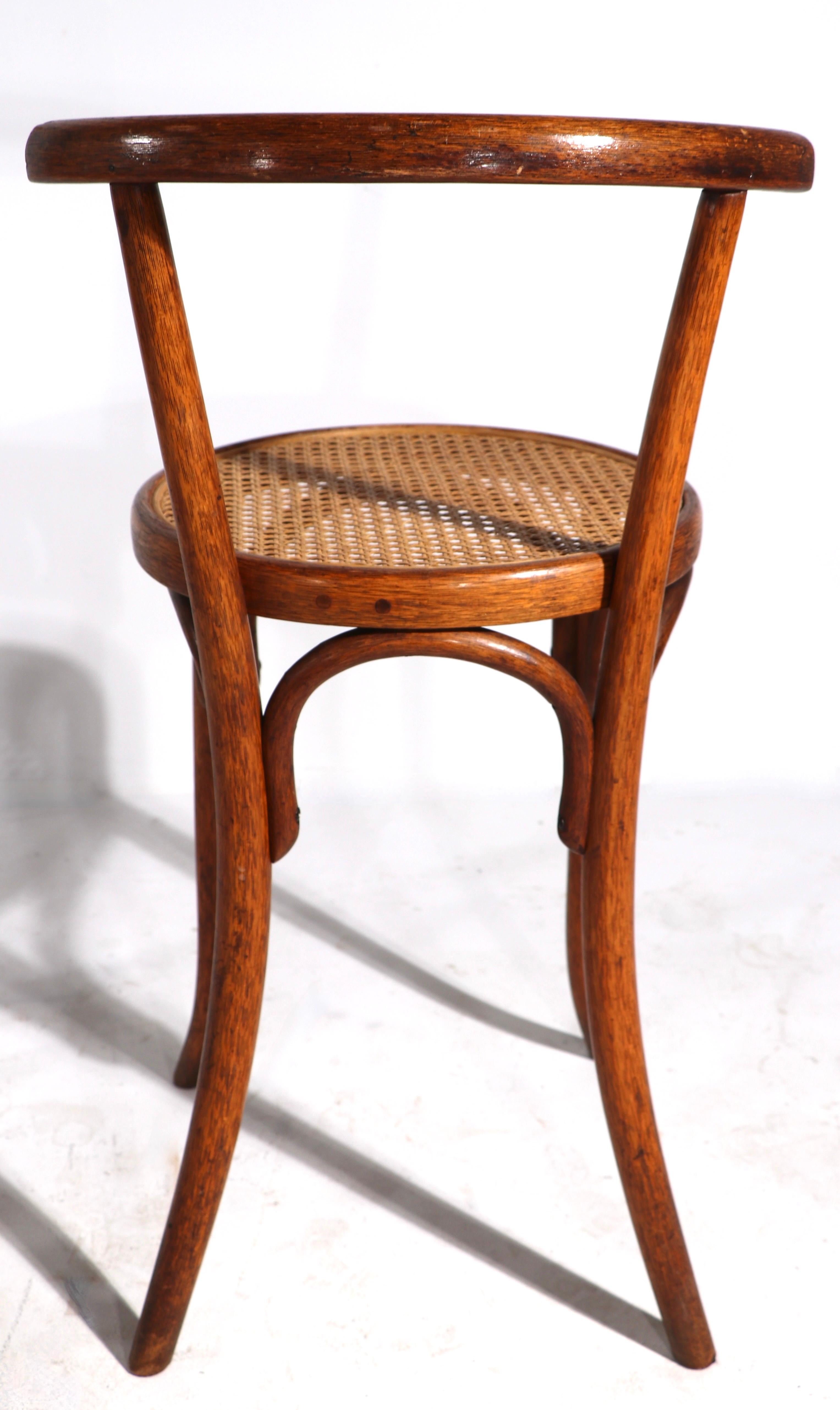 Cane Pr. Vienna Secessionist Bentwood Stools, Chairs by Fischel