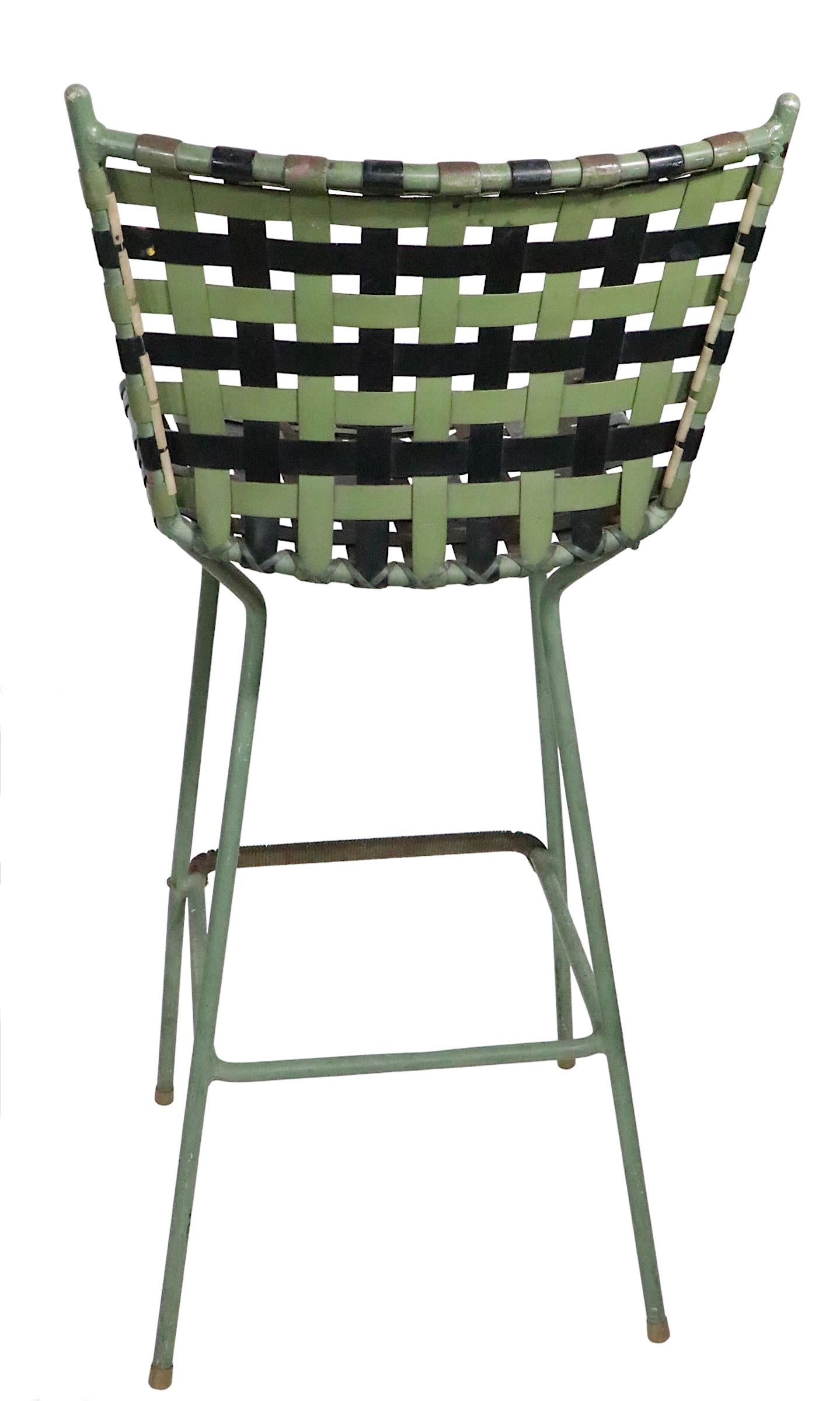 Pr. Vintage Bar Stools att. to Brown Jordan c 1970's as is 3