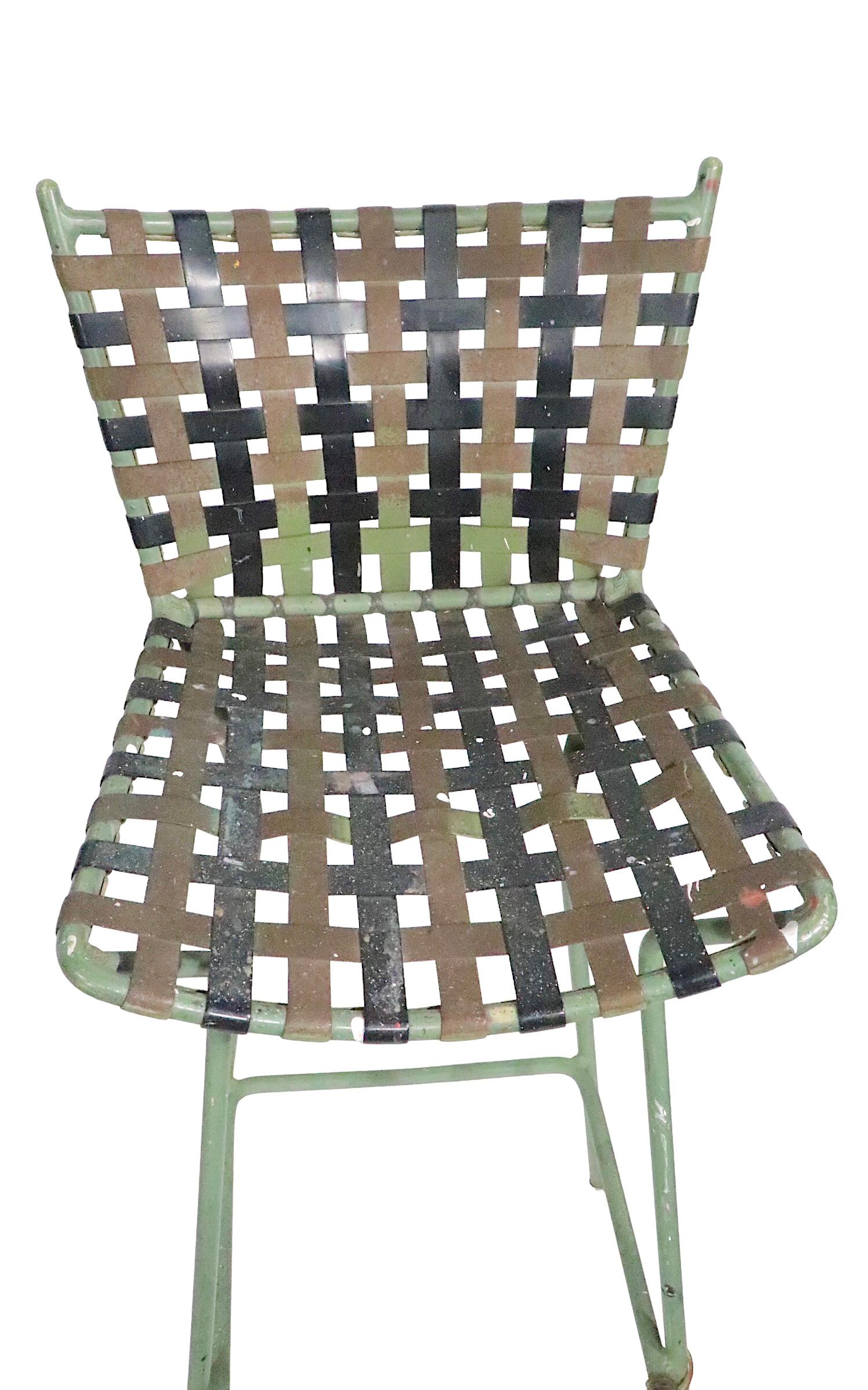 Pr. Vintage Bar Stools att. to Brown Jordan c 1970's as is 7