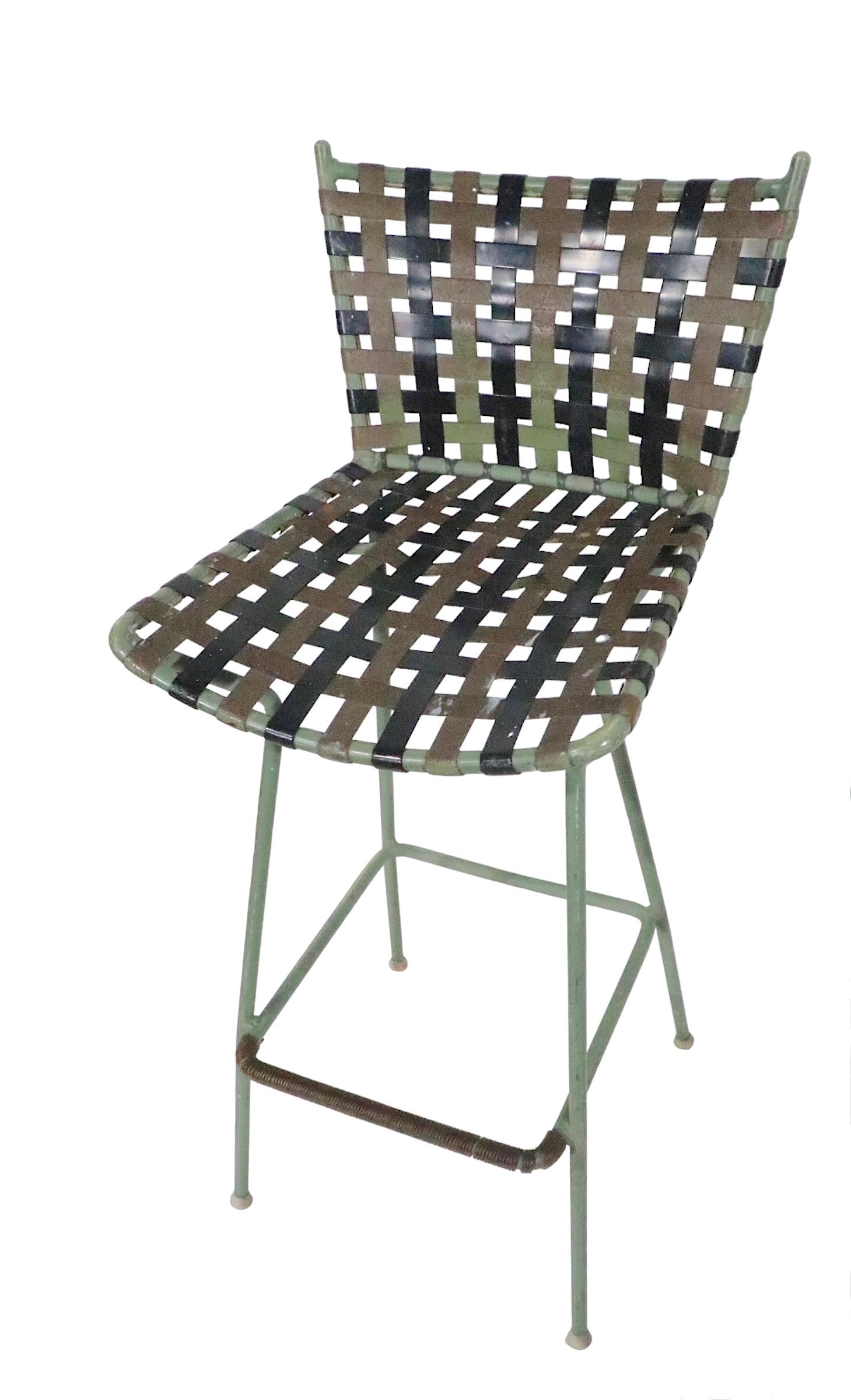 Pr. Vintage Bar Stools att. to Brown Jordan c 1970's as is 8