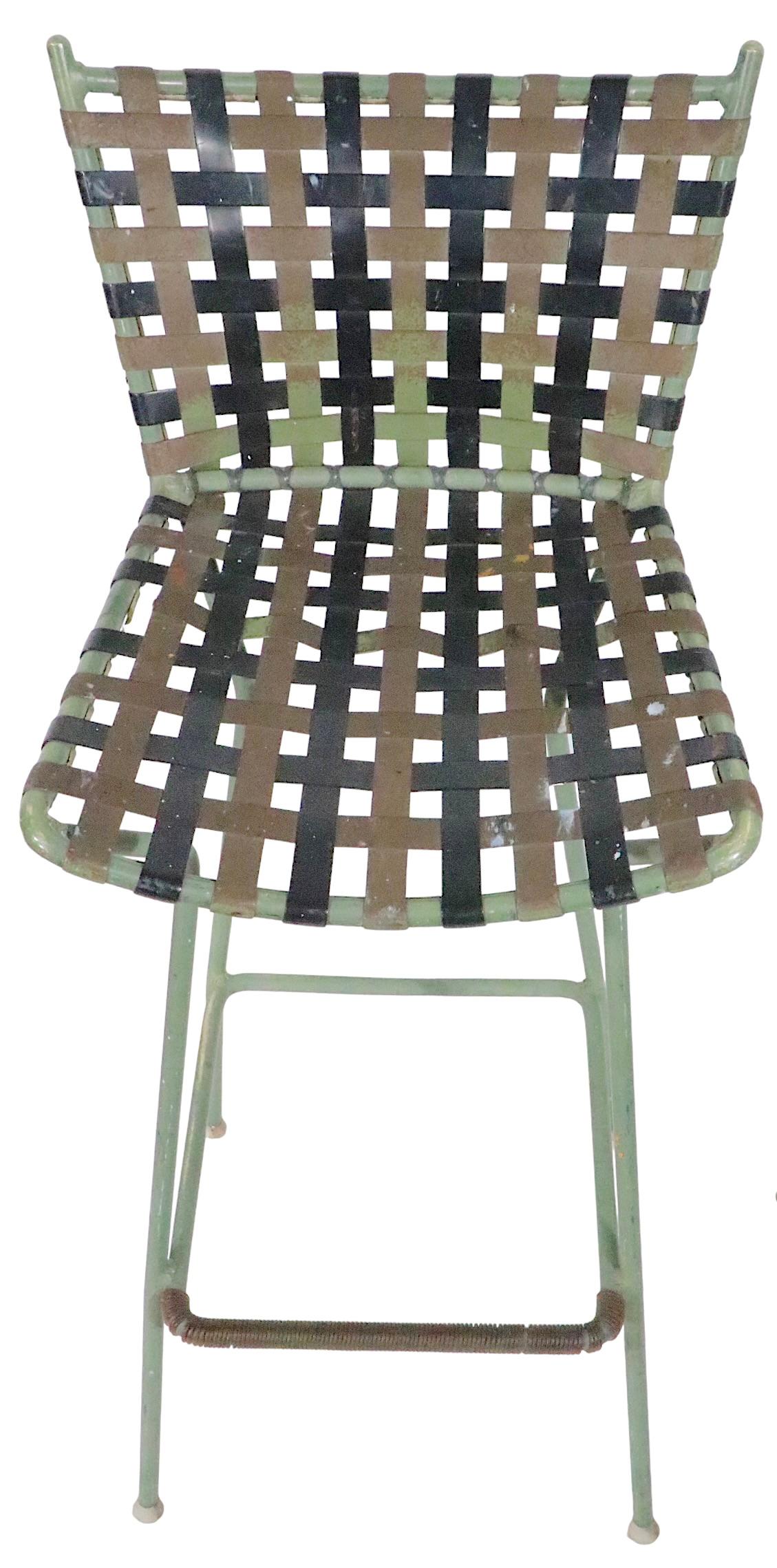 American Pr. Vintage Bar Stools att. to Brown Jordan c 1970's as is