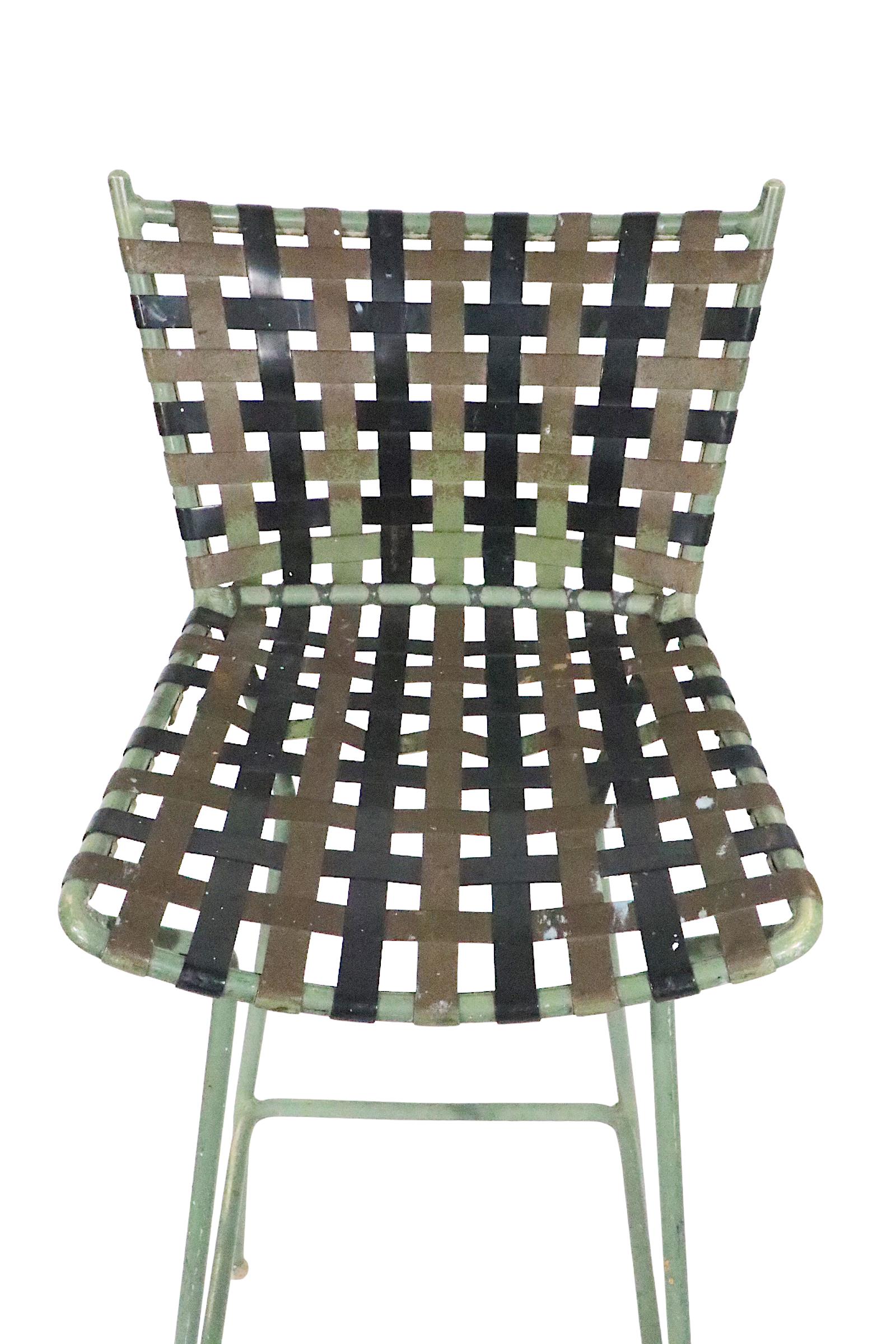 Pr. Vintage Bar Stools att. to Brown Jordan c 1970's as is In Fair Condition In New York, NY