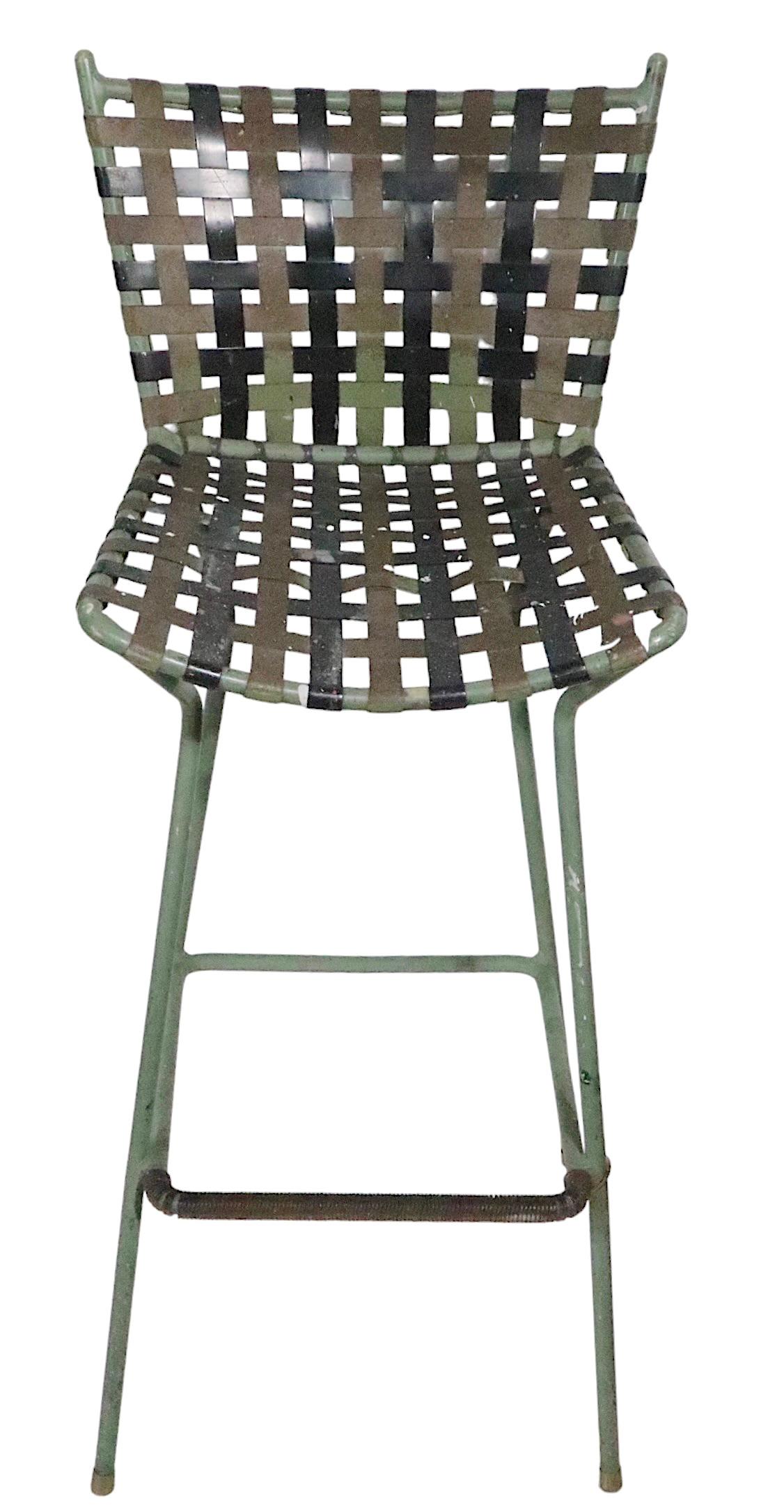 Aluminum Pr. Vintage Bar Stools att. to Brown Jordan c 1970's as is