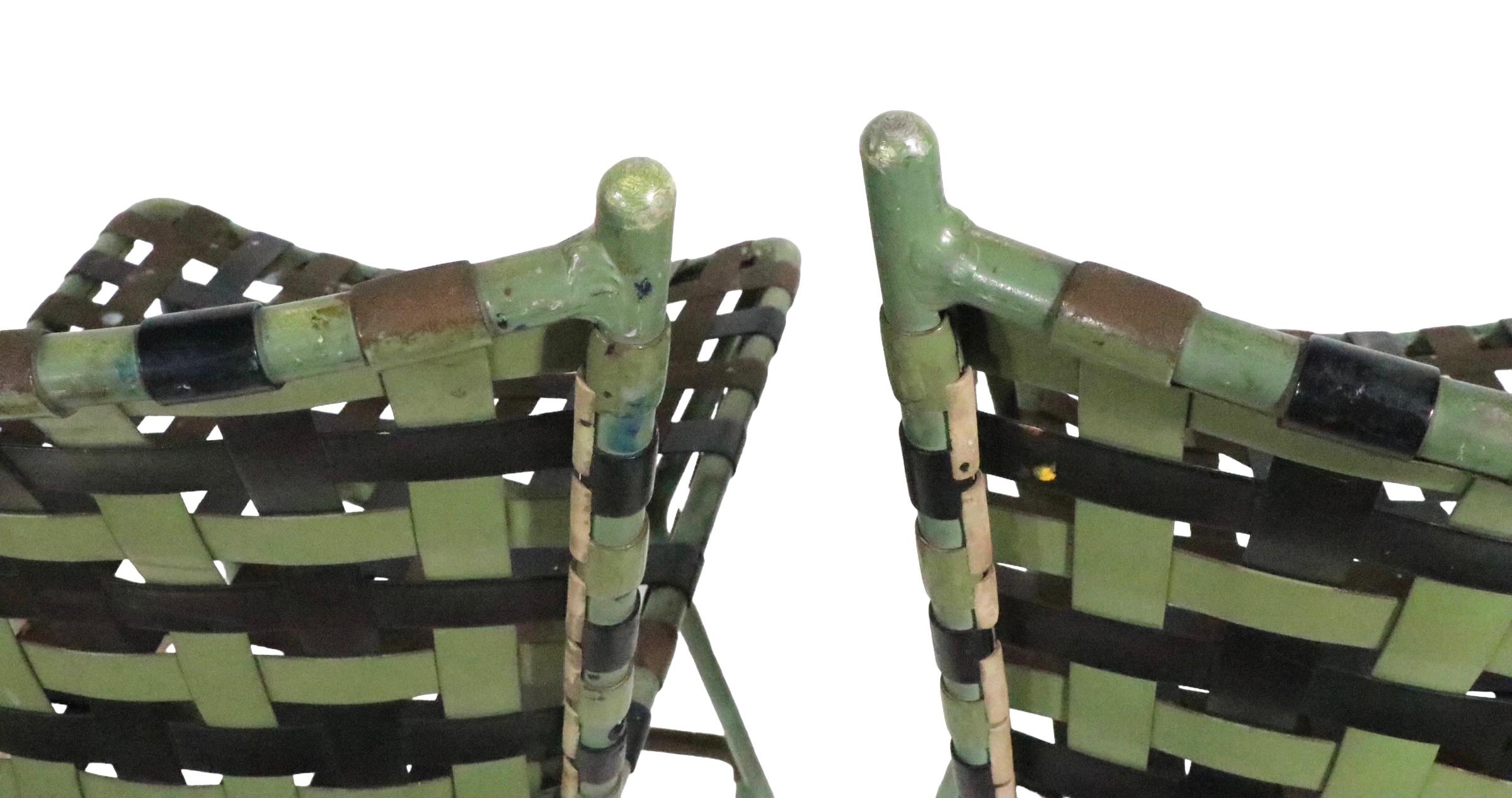 Pr. Vintage Bar Stools att. to Brown Jordan c 1970's as is 1