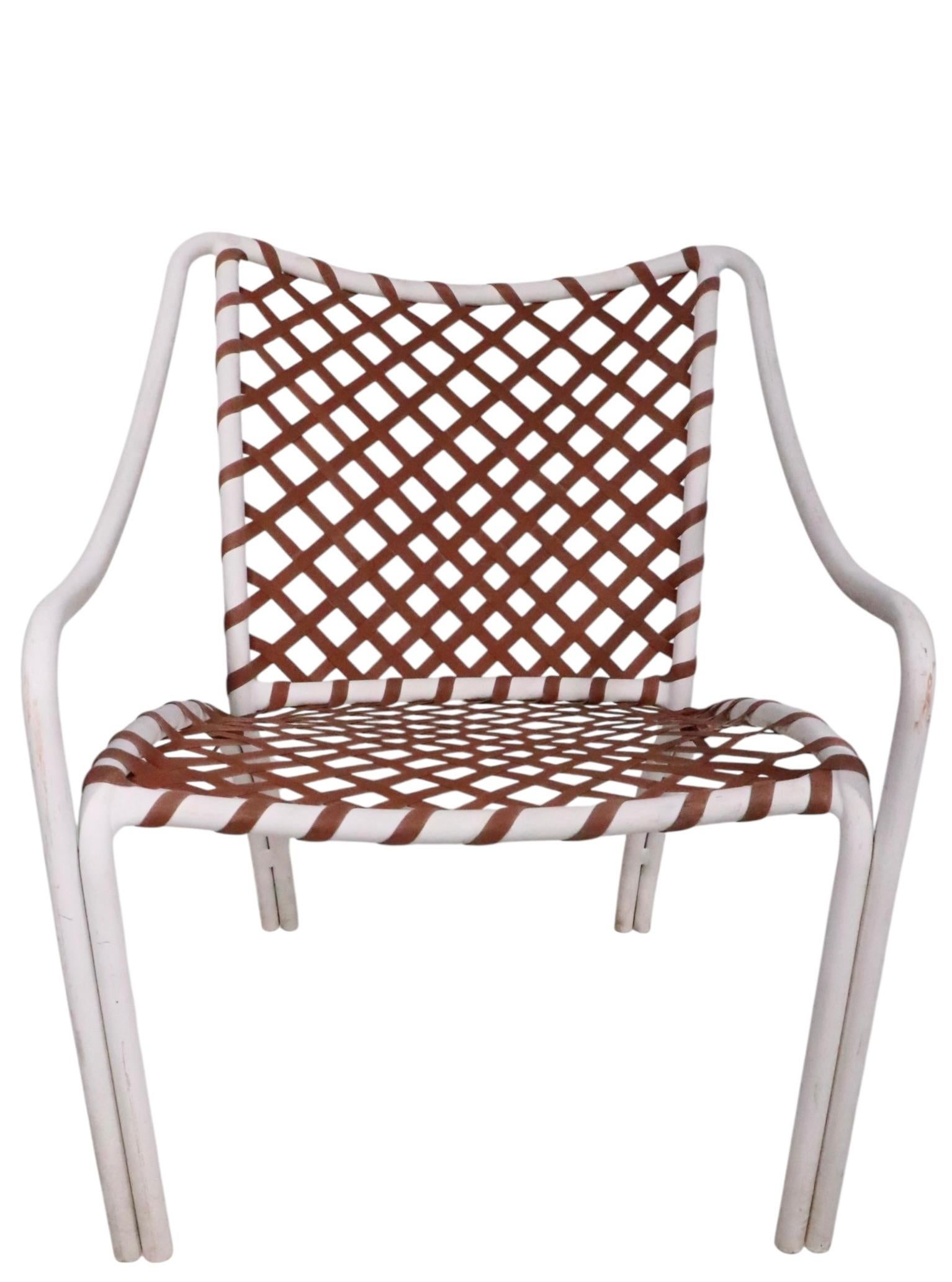 Hand-Woven Pr. Vintage Brown Jordan Tamiami Lounge Chairs Designed by Hal Brady c. 1960's For Sale