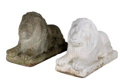 Pr. Leoni seduti in cemento vintage