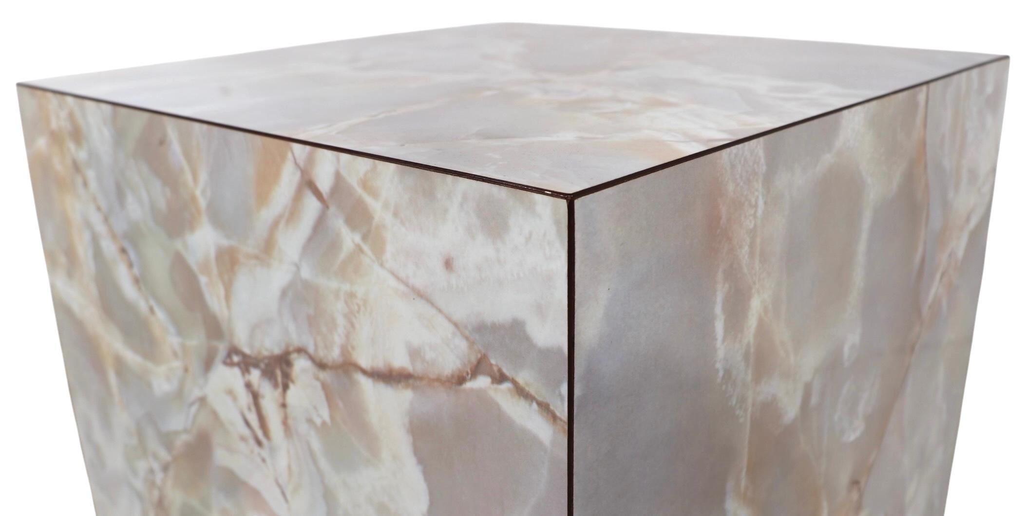 Pr. Vintage Formica Cube Form Faux Marble  End Tables Pedestals For Sale 12