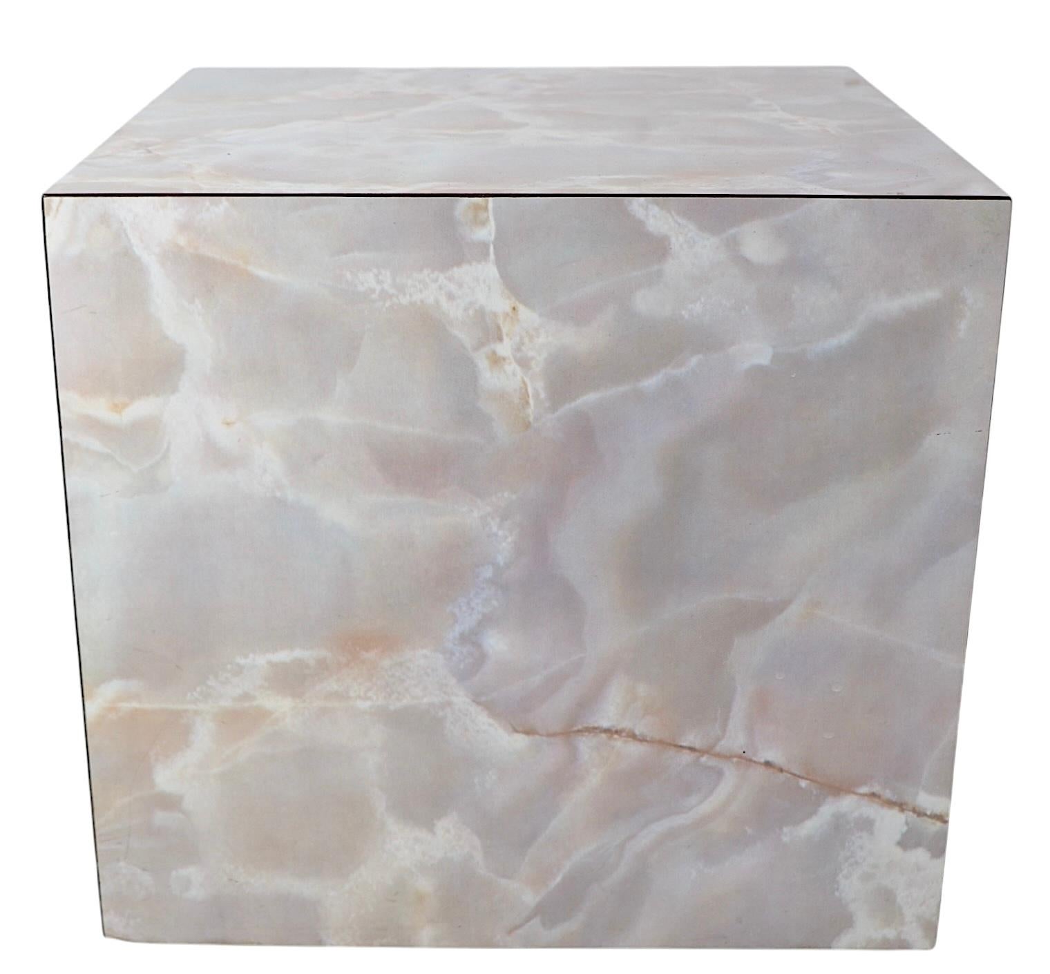 Pr. Vintage Formica Cube Form Faux Marble  End Tables Pedestals For Sale 14