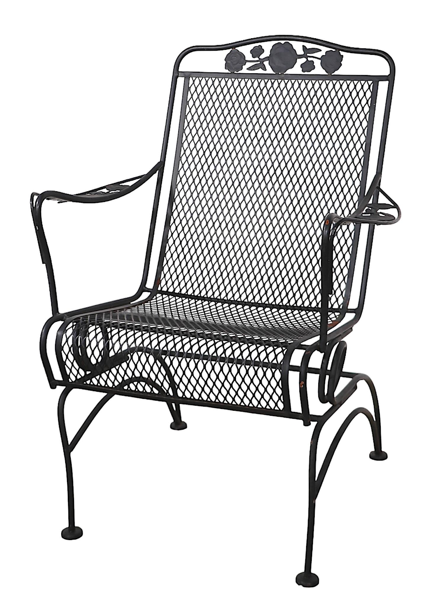 Pr. Jardín Vintage  Sillas de muelles de hierro forjado de Meadowcraft c. 1950/70 en venta 5