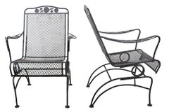 Pr. Jardín Vintage  Sillas de muelles de hierro forjado de Meadowcraft c. 1950/70