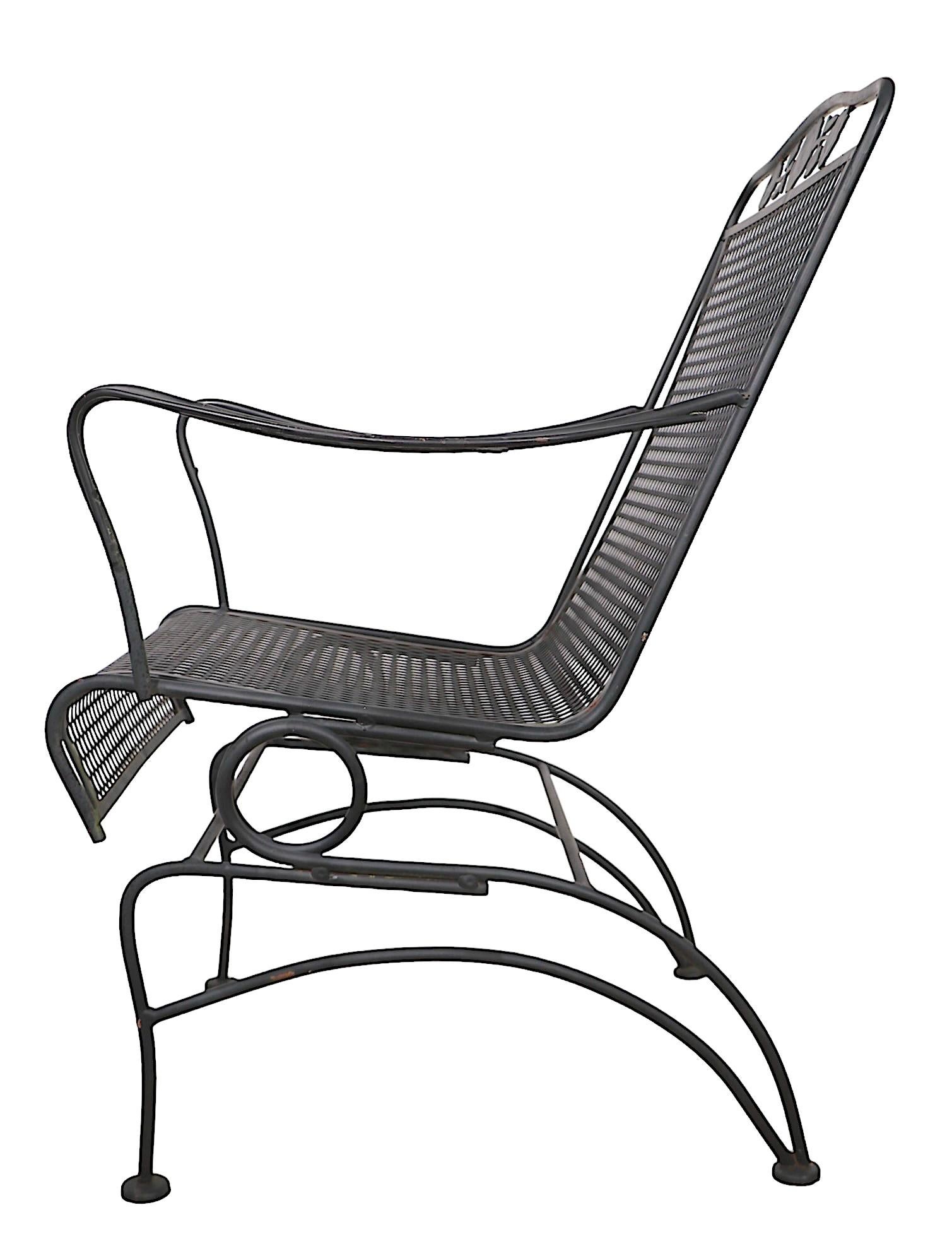 Pr. Jardín Vintage  Sillas de muelles de hierro forjado de Meadowcraft c. 1950/70 Regencia de Hollywood en venta