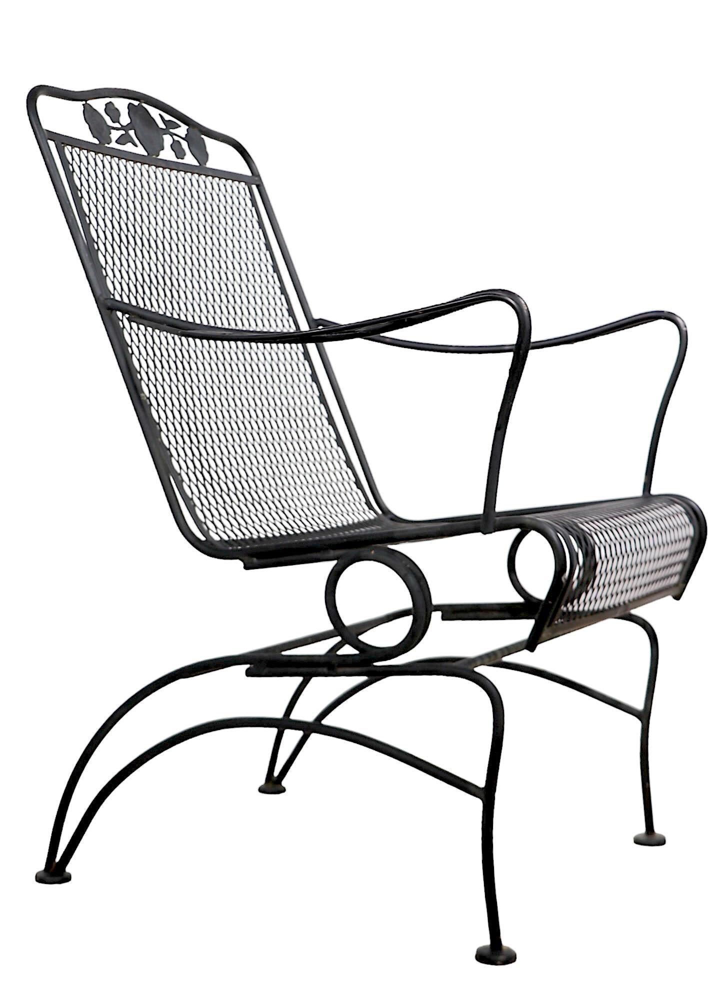 Pr. Jardín Vintage  Sillas de muelles de hierro forjado de Meadowcraft c. 1950/70 en Bueno estado para la venta en New York, NY