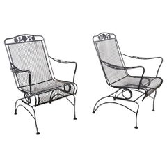 Pr. Jardin vintage  Chaises à ressorts en fer forgé par Meadowcraft c. 1950/70's