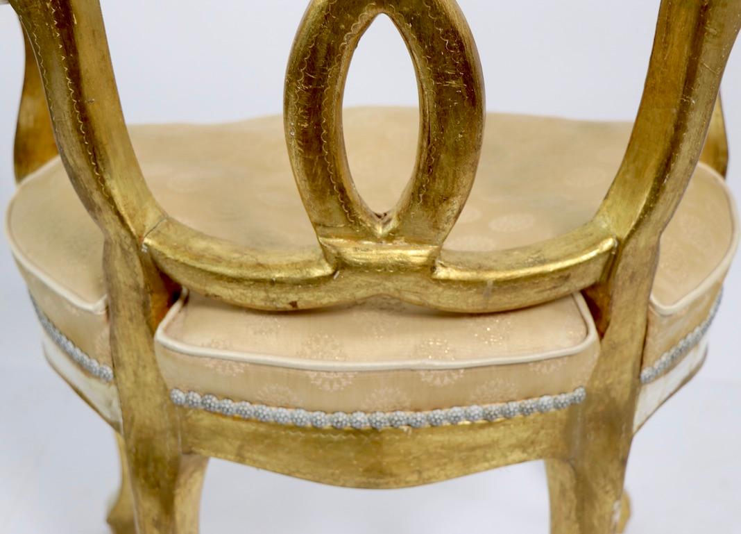 Pair of Vintage Gilt Decorated Armchairs by Florentine Furniture For Sale 2
