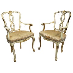 Pair of Retro Gilt Decorated Armchairs by Florentine Furniture