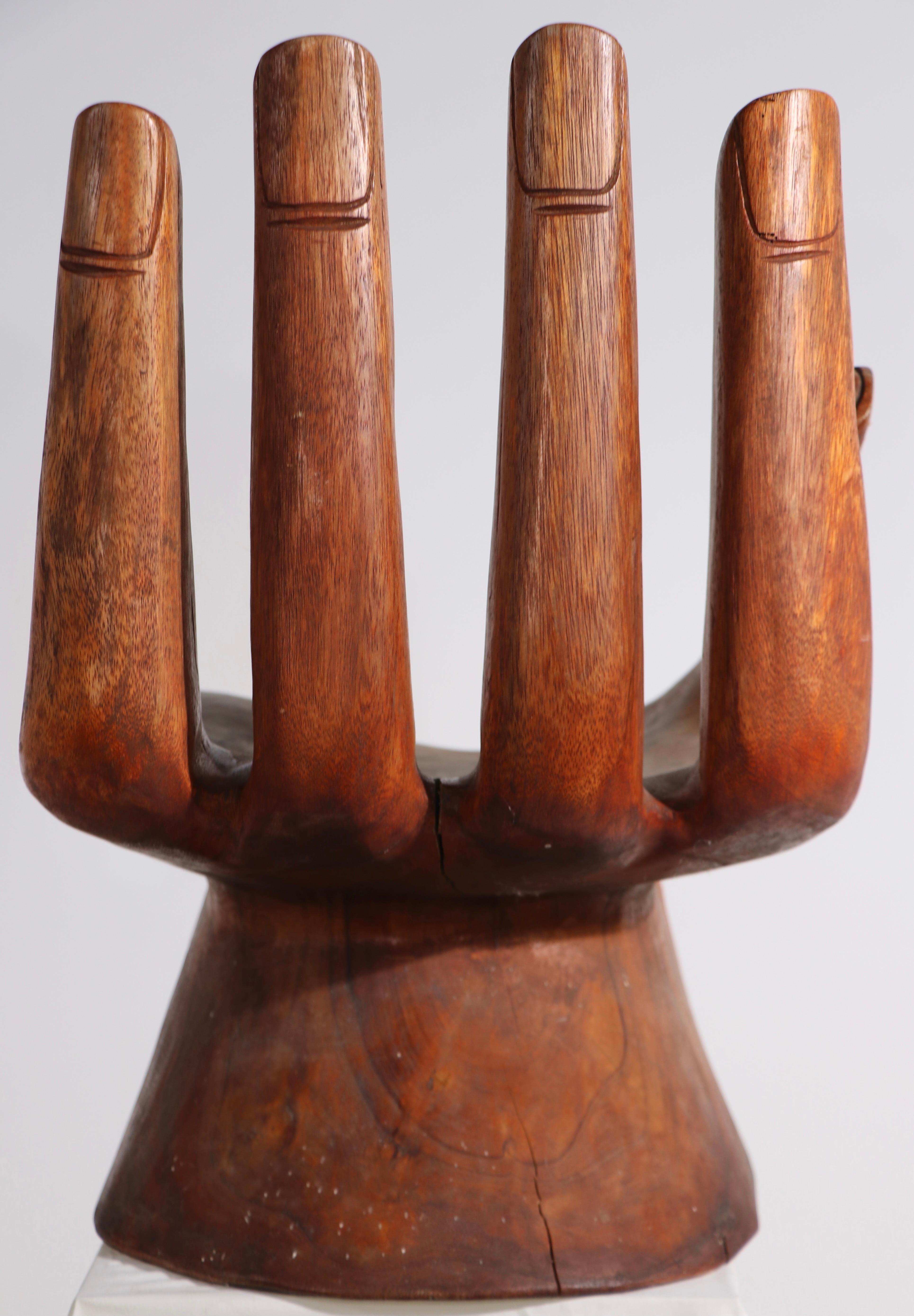 Pr. Vintage Hand Carved Miniature Hand Chairs after Pedro Friedeberg For Sale 5