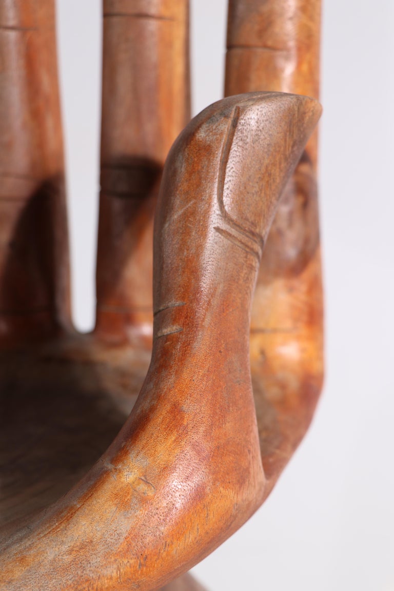 Pr. Vintage Hand Carved Miniature Hand Chairs after Pedro Friedeberg In Good Condition For Sale In New York, NY