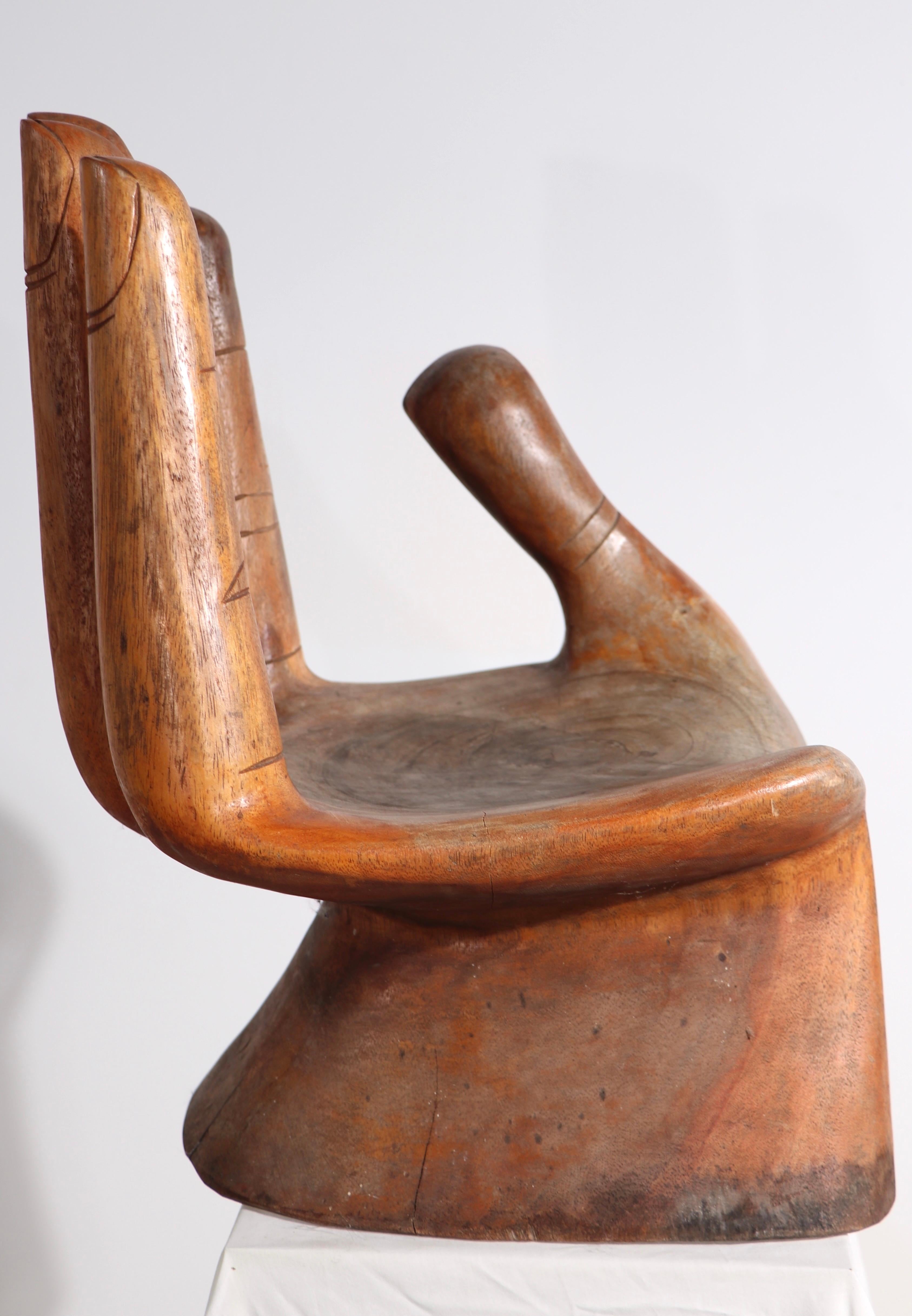 20th Century Pr. Vintage Hand Carved Miniature Hand Chairs after Pedro Friedeberg For Sale