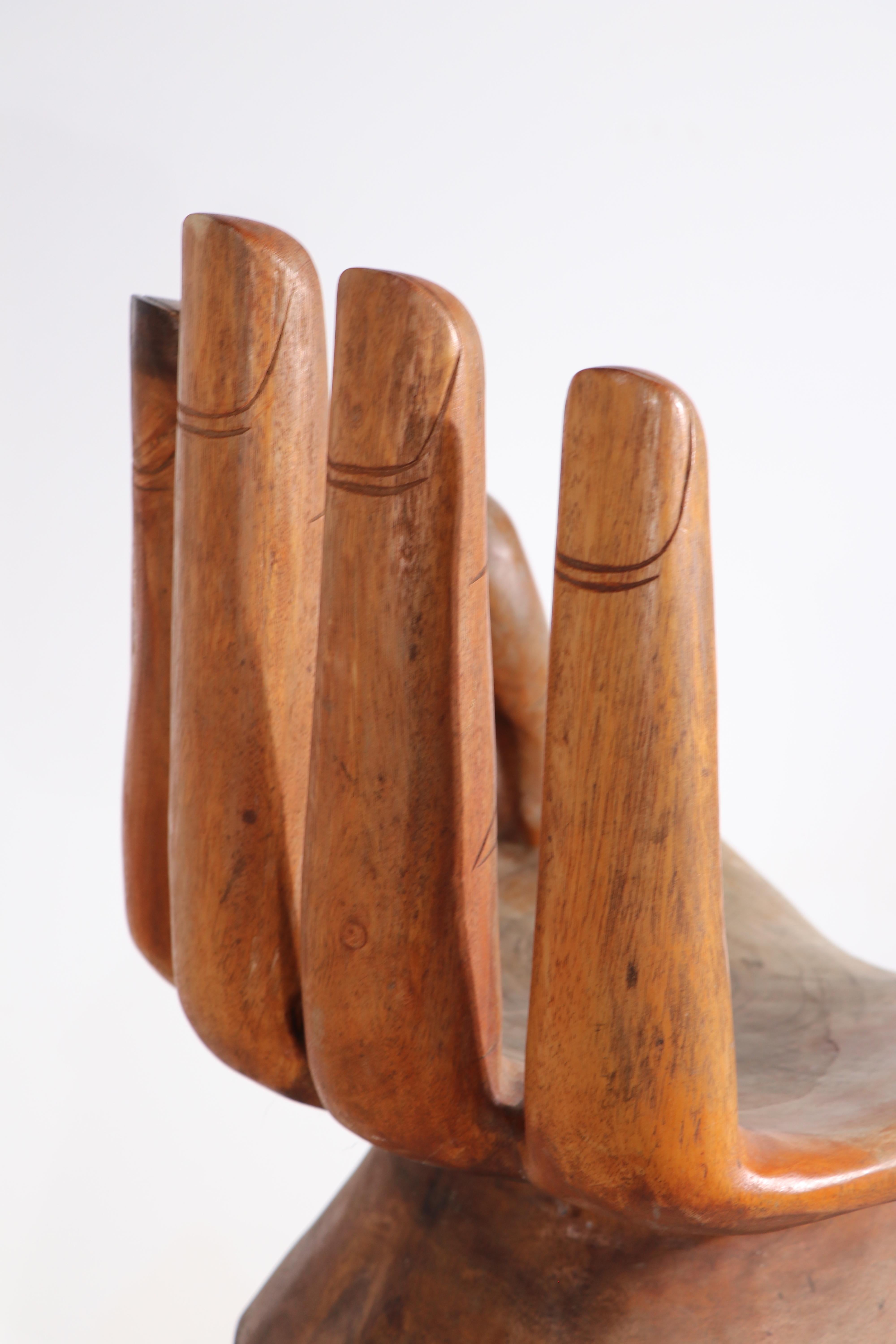 Wood Pr. Vintage Hand Carved Miniature Hand Chairs after Pedro Friedeberg For Sale