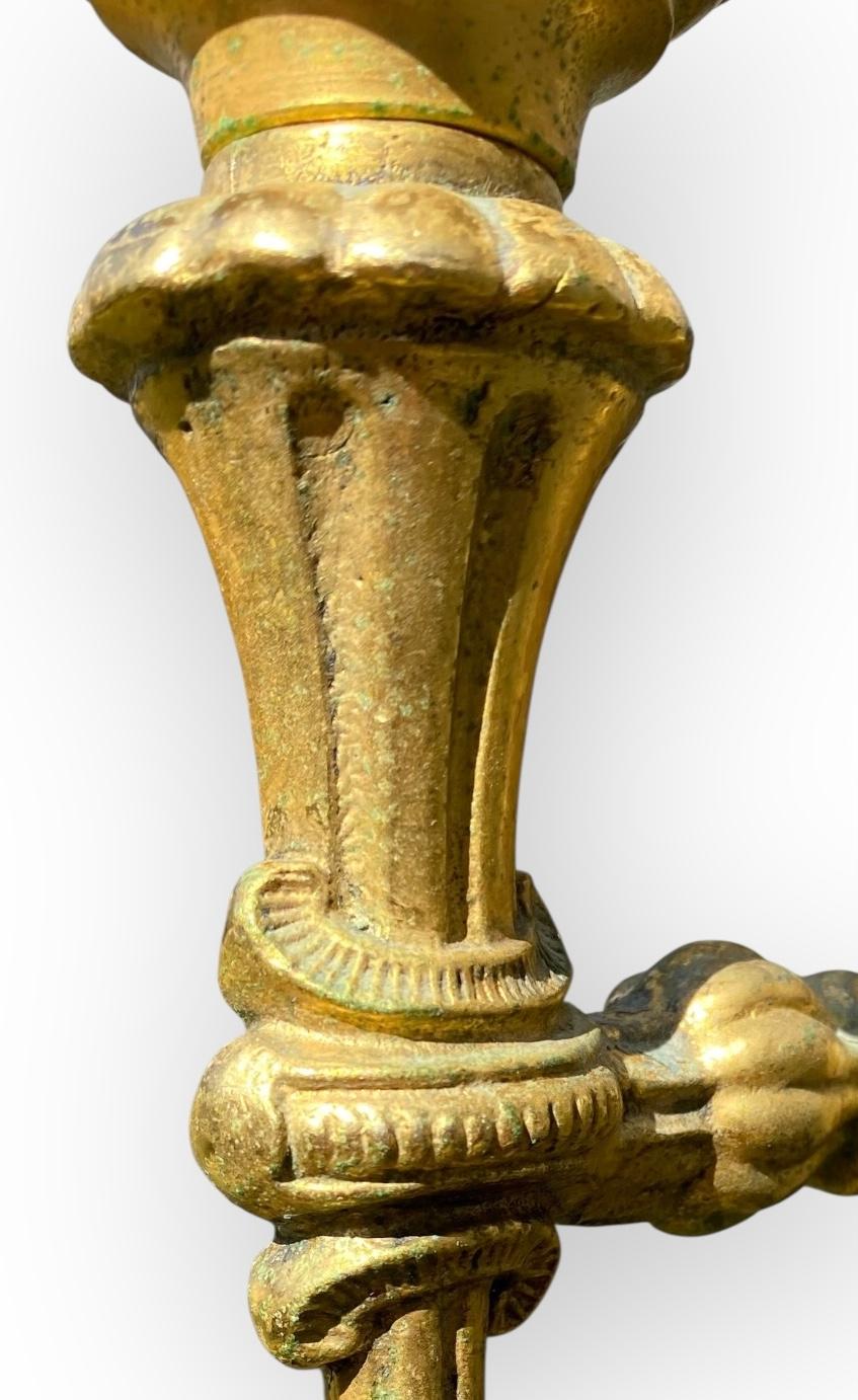 Pr Candelabros de Bronce Dorado Estilo Napoleón III Franceses Vintage Hechos a Mano en venta 6