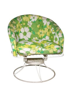 Pr. Vintage Homecrest Kingston Swivel Tilt Garden Patio Poolside Chairs 1950/60