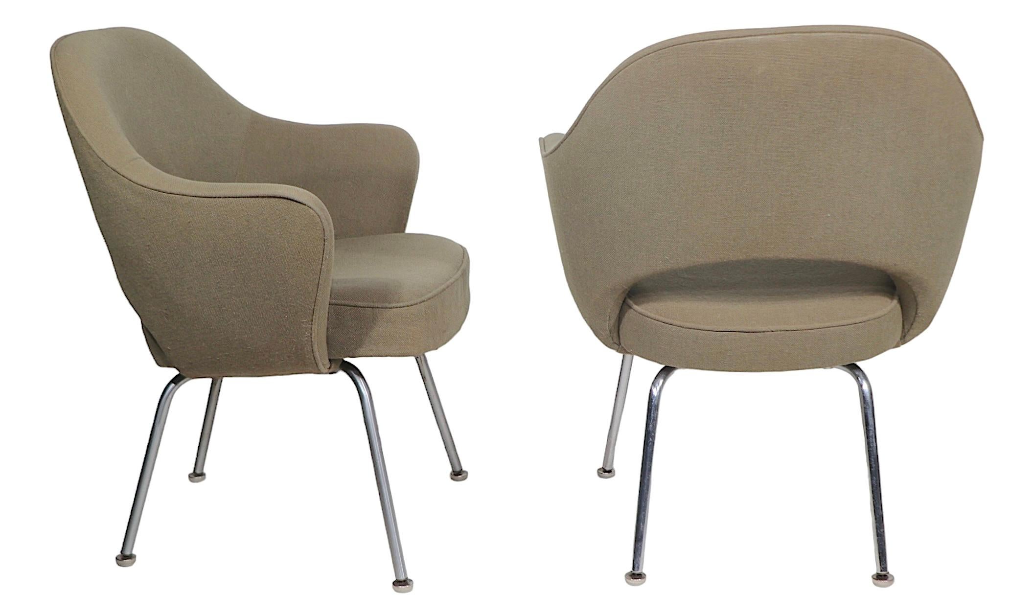 Steel Pr. Vintage Saarinen for Knoll Executive Chairs c. 1960/70's For Sale