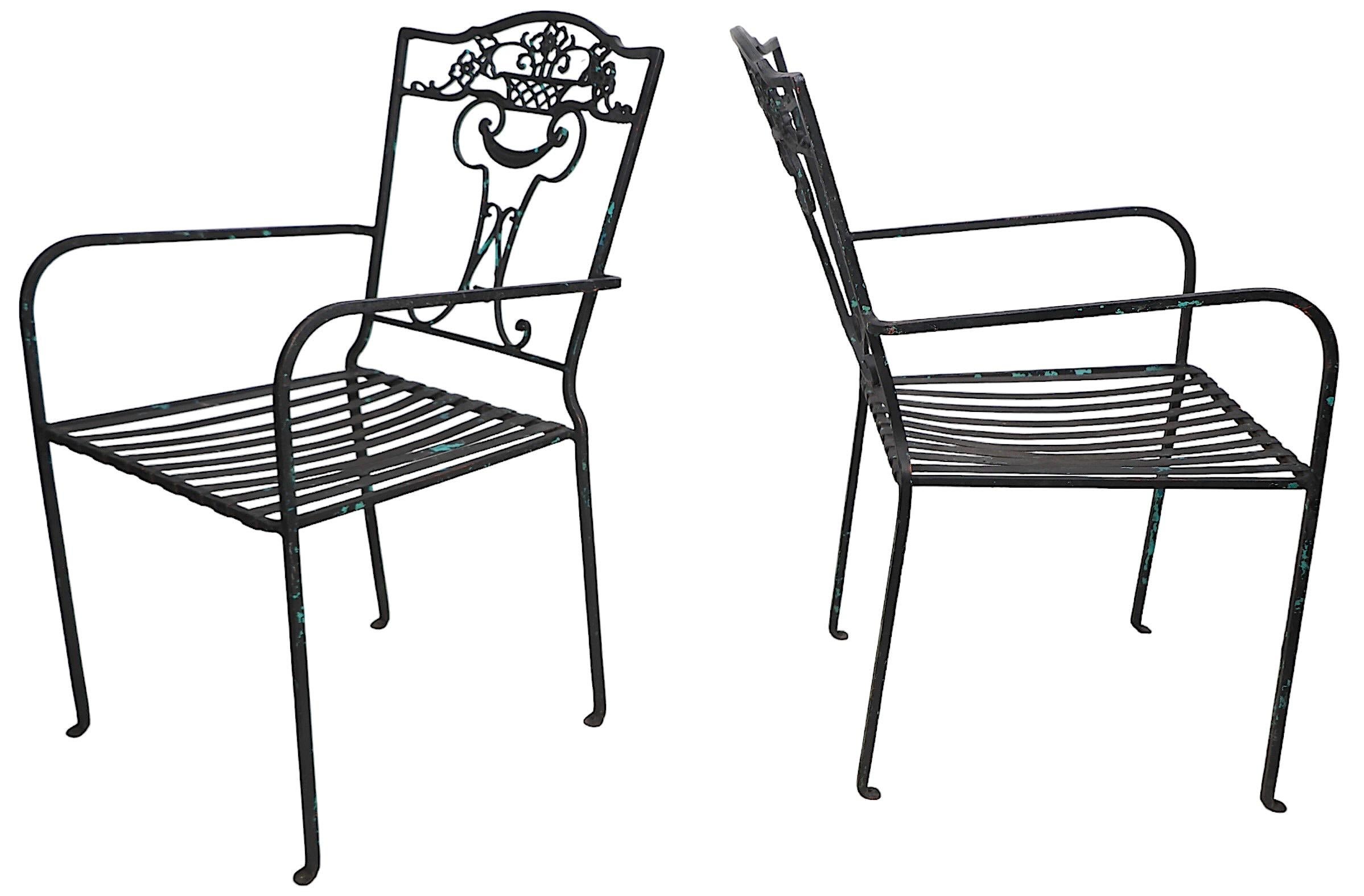 Pr.  Fauteuils de hauteur de salle à manger en fer forgé vintage, vers 1920/60 en vente 4