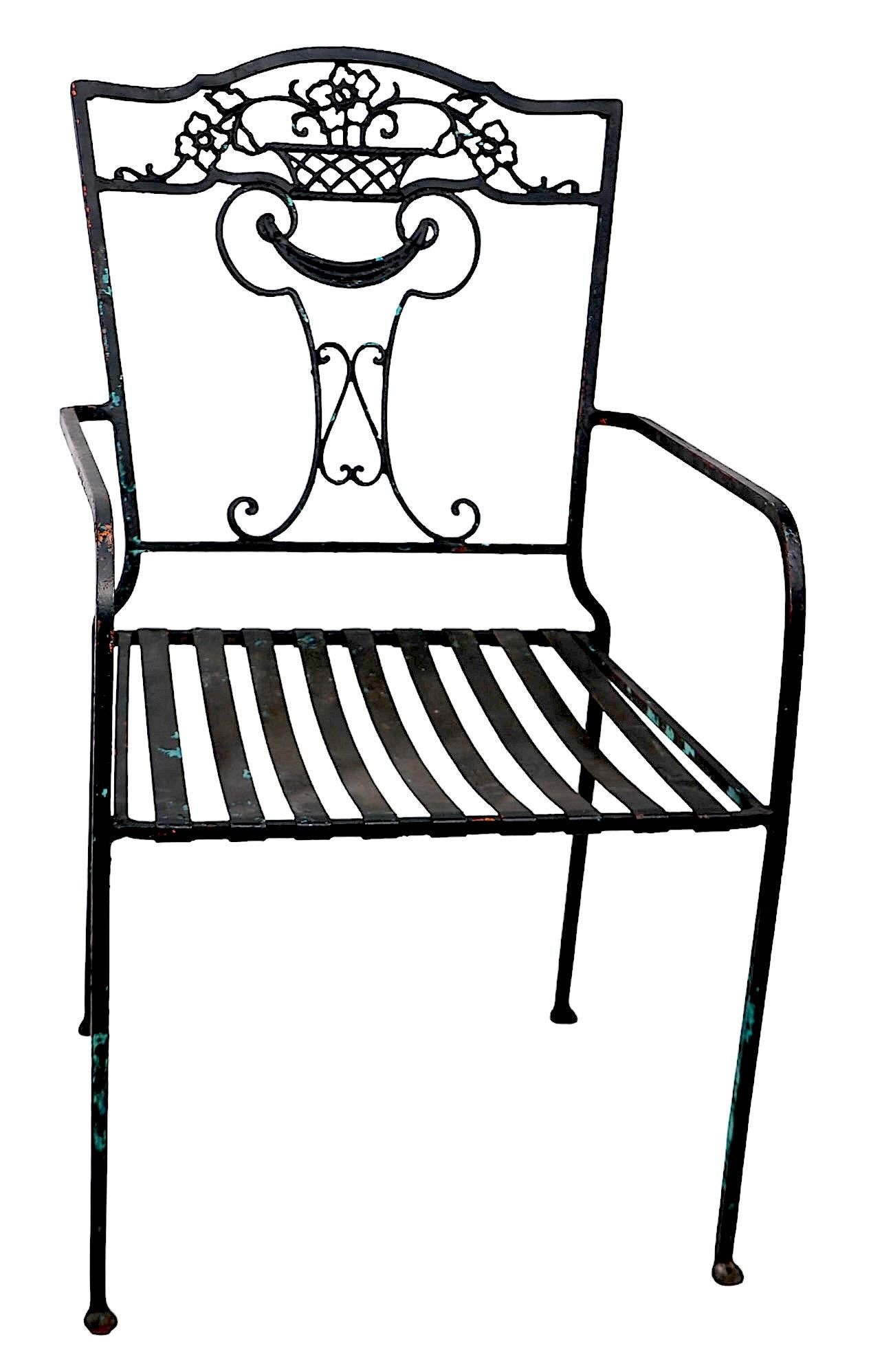 Pr.  Fauteuils de hauteur de salle à manger en fer forgé vintage, vers 1920/60 en vente 6