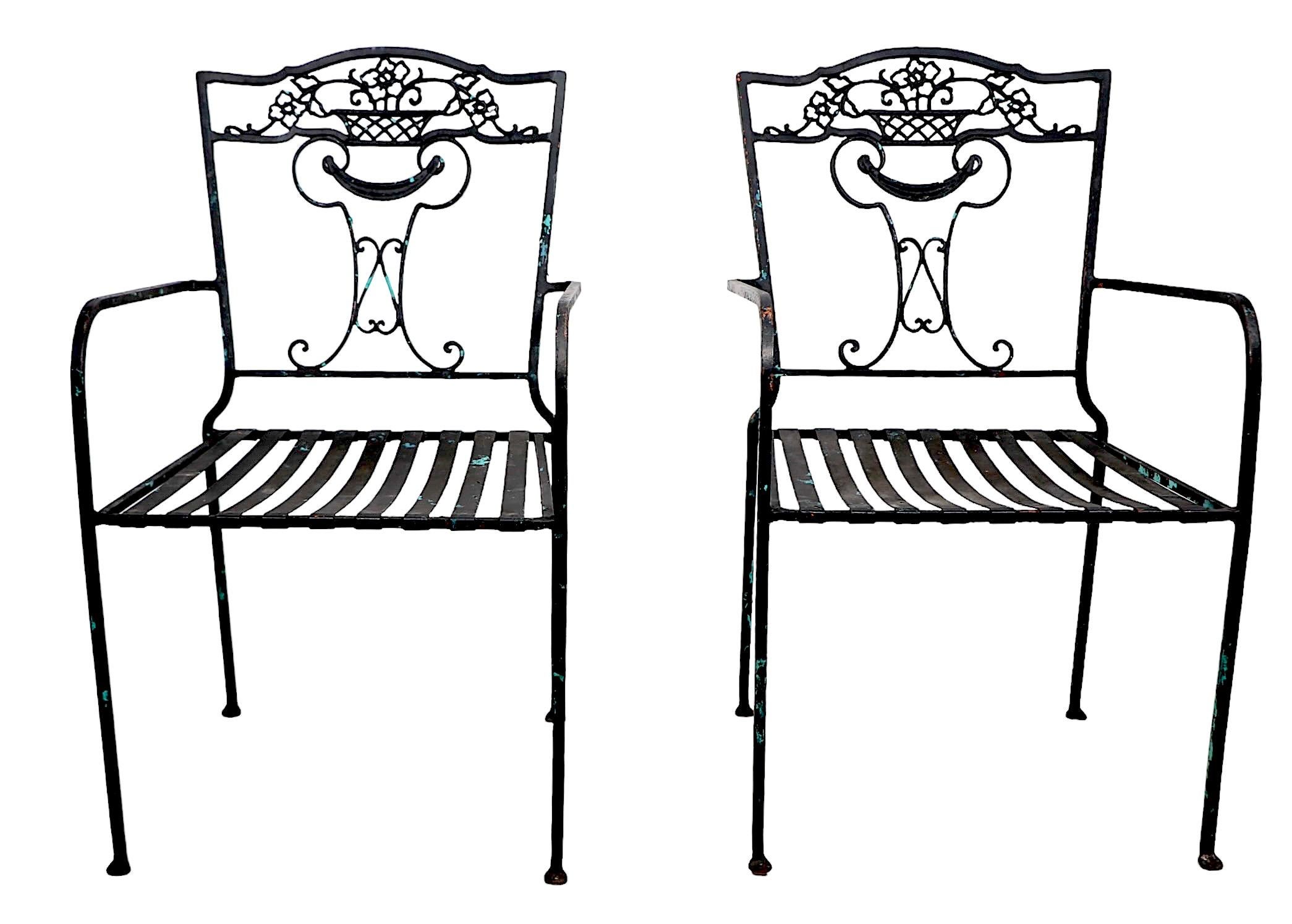 Pr.  Fauteuils de hauteur de salle à manger en fer forgé vintage, vers 1920/60 en vente 7
