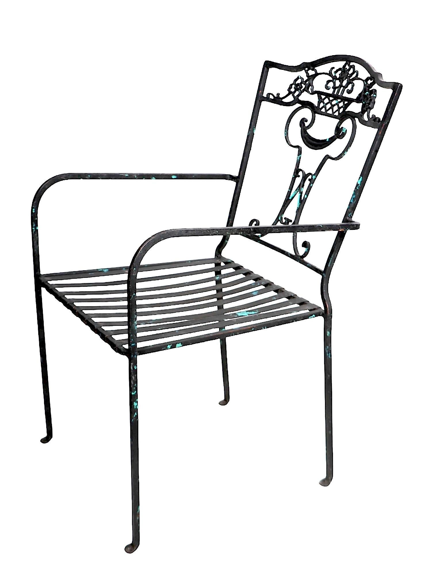 Pr.  Fauteuils de hauteur de salle à manger en fer forgé vintage, vers 1920/60 en vente 2
