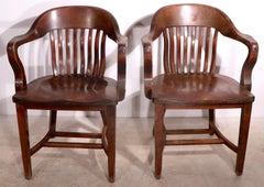 Pr. Vintage Yale Library Bank of England Jury Chairs
