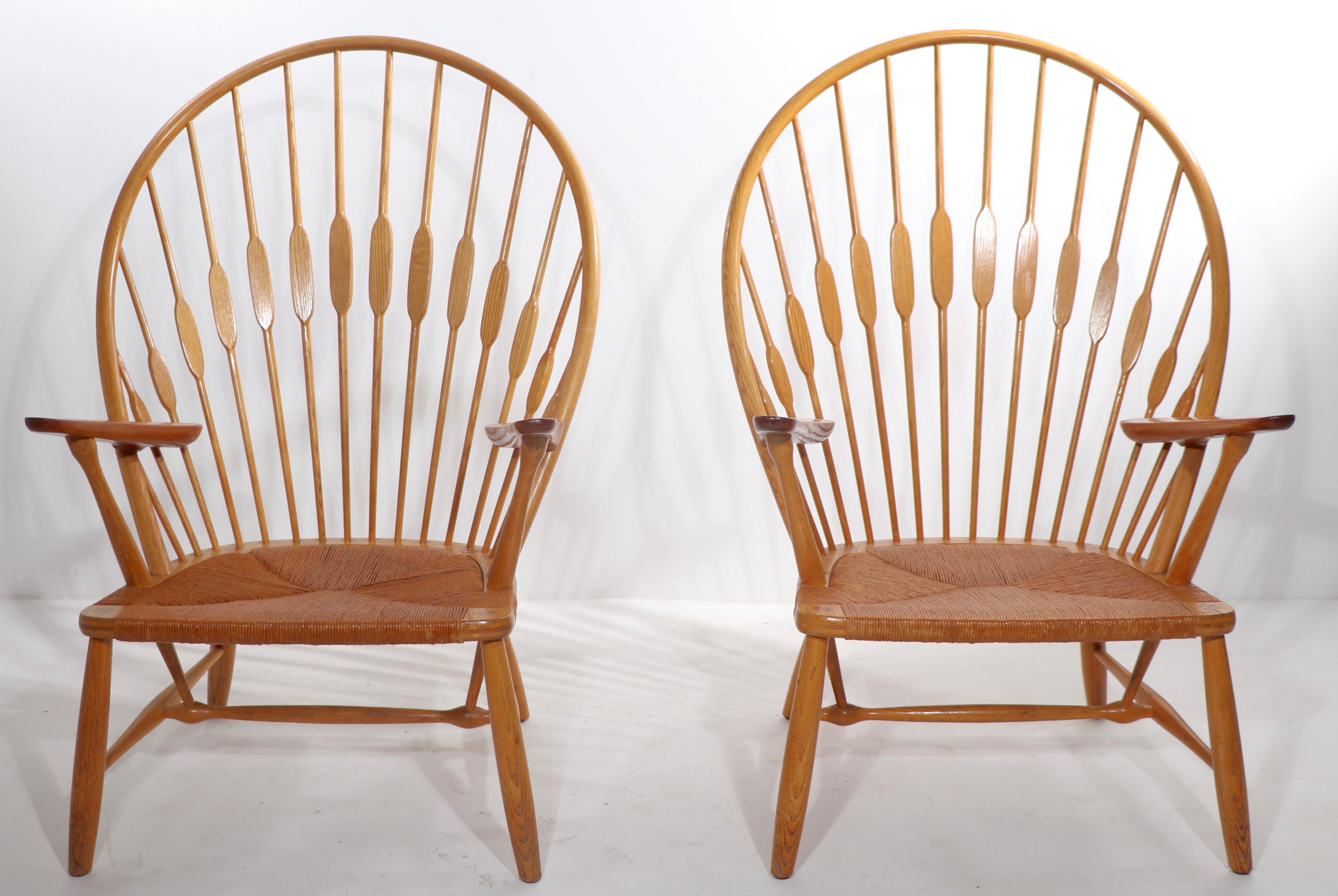 Danish Pr. Wegner Hansen Peacock Chairs For Sale